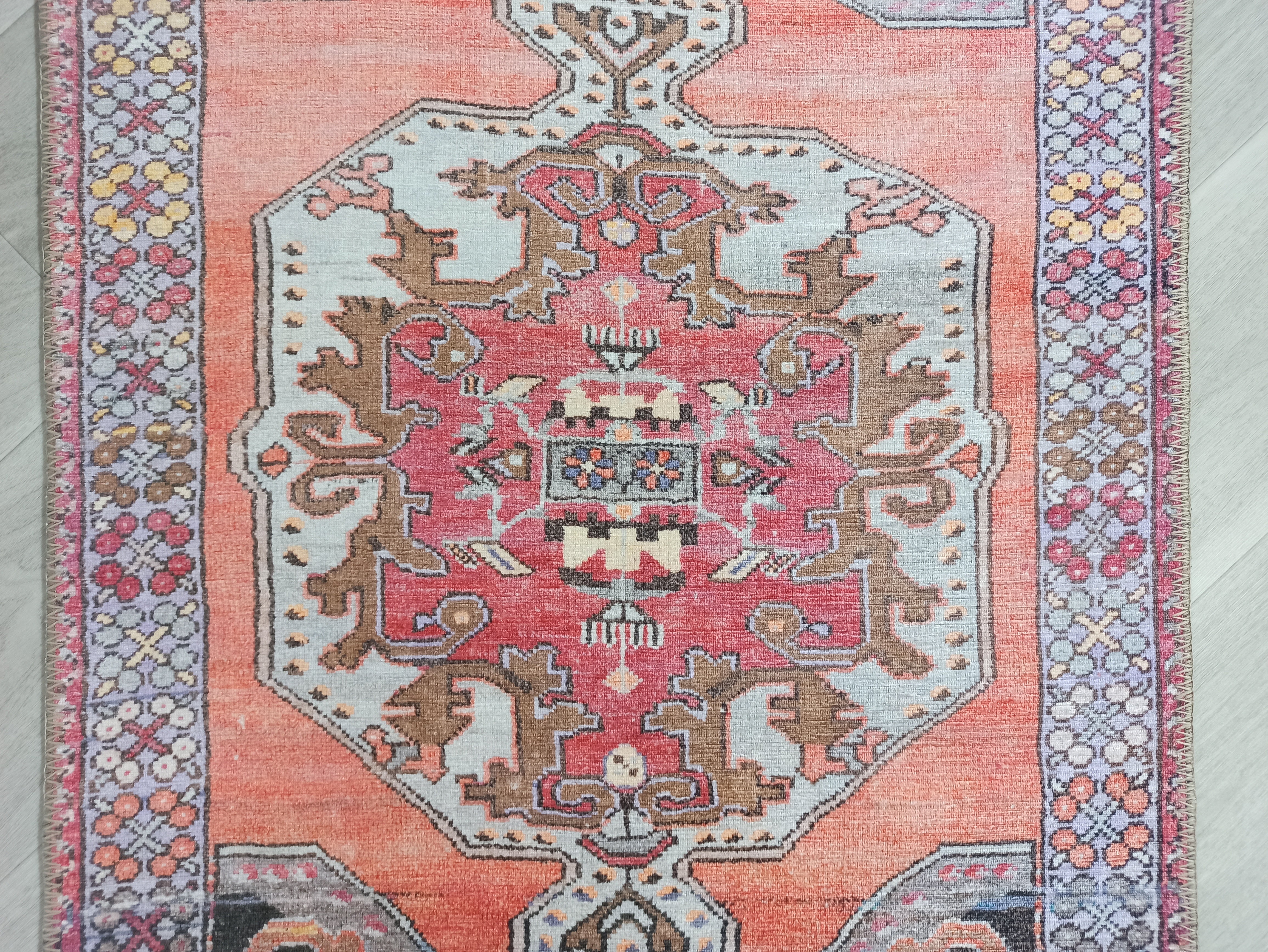 Farda Rug Turkish Blush Coral Pink Rug