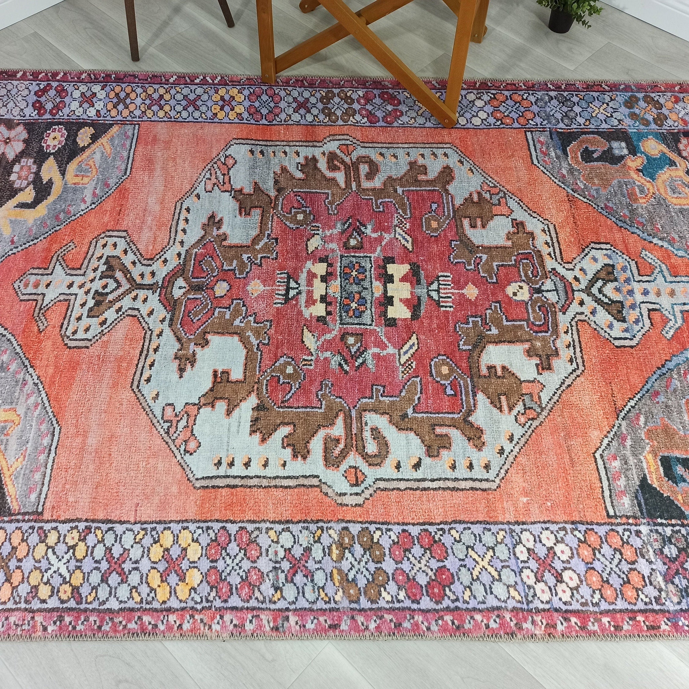Farda Rug Turkish Blush Coral Pink Rug