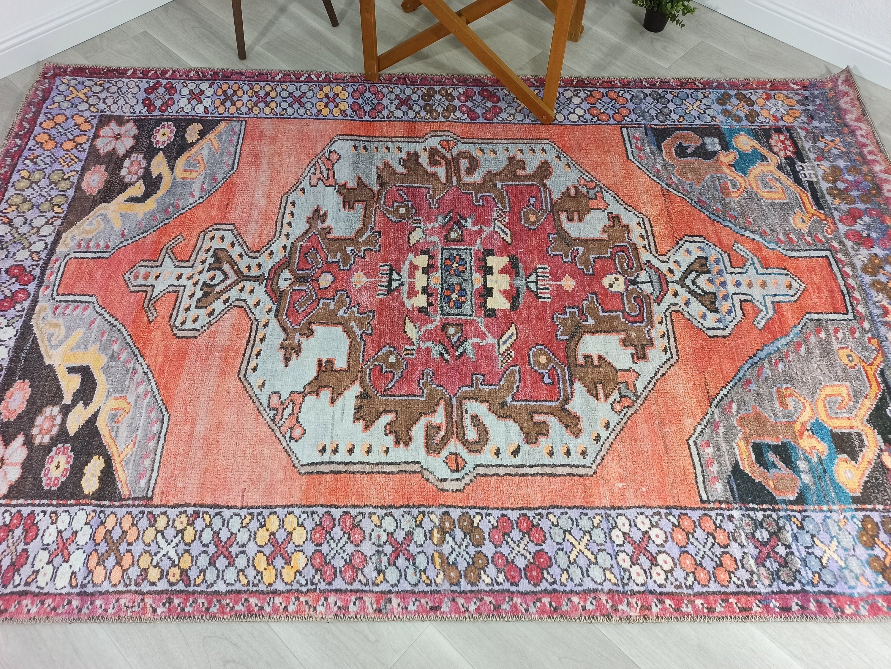 Farda Rug Turkish Blush Coral Pink Rug
