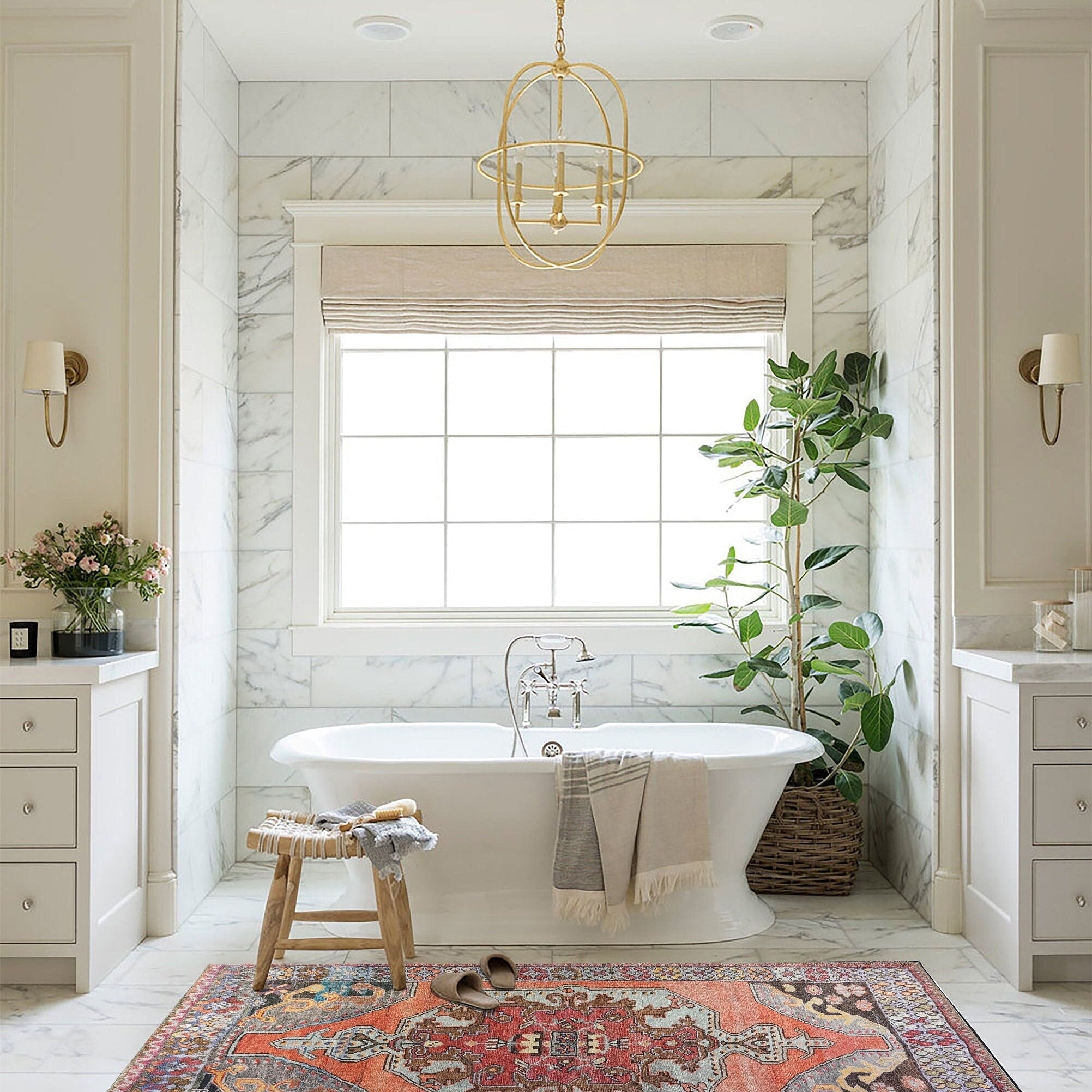 Farda Rug Turkish Blush Coral Pink Rug