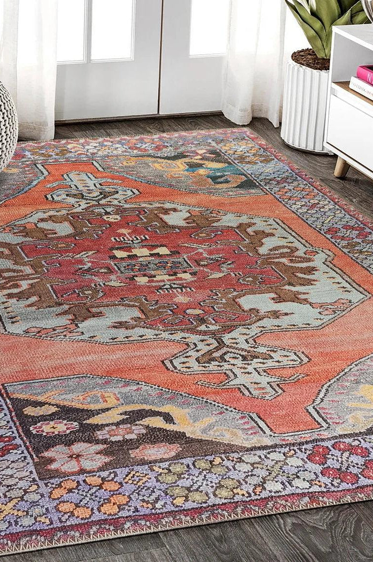 Farda Rug Turkish Blush Coral Pink Rug