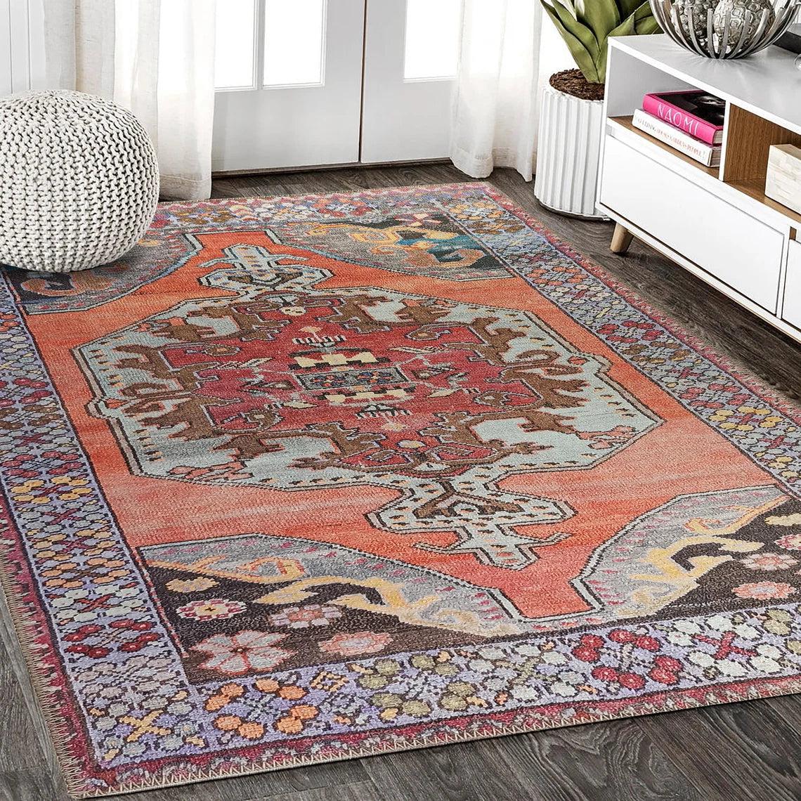 Farda Rug Turkish Blush Coral Pink Rug