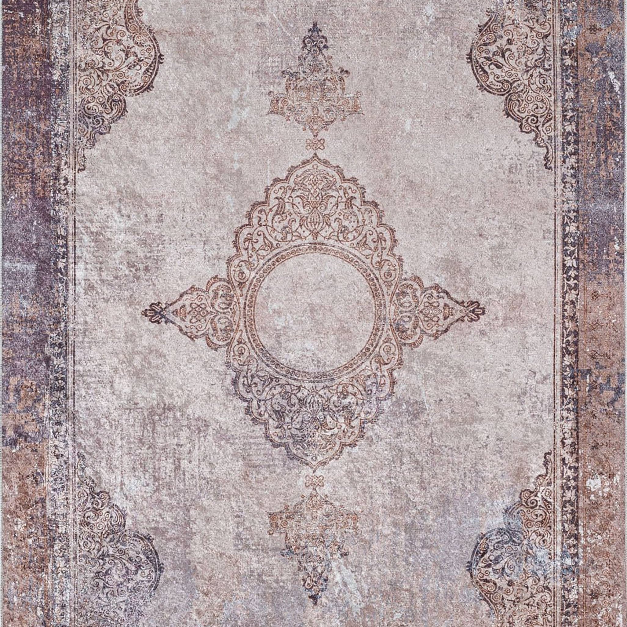 Fayla Turkish Light Muted Pink Ivory Beige Rug