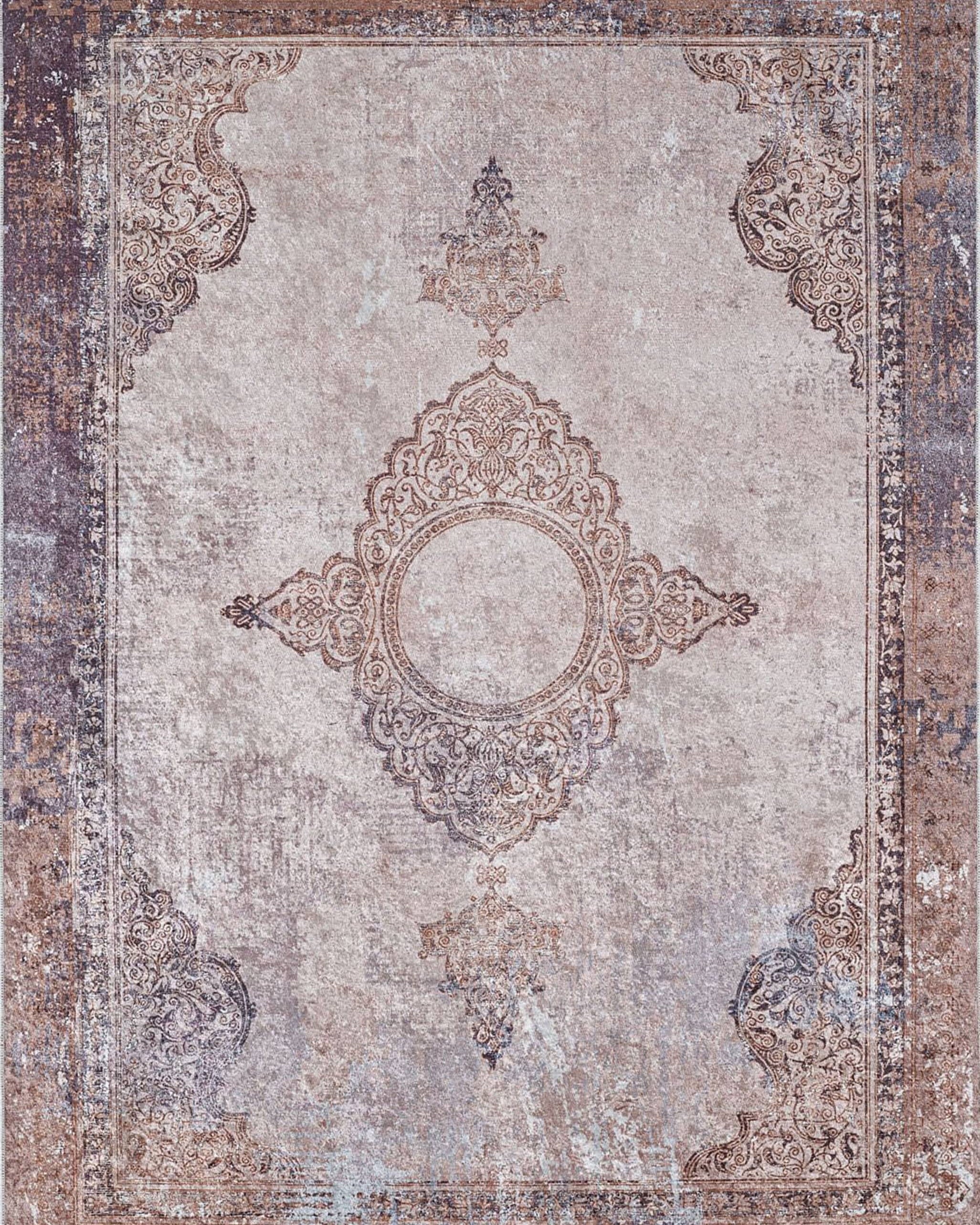 Fayla Turkish Light Muted Pink Ivory Beige Rug