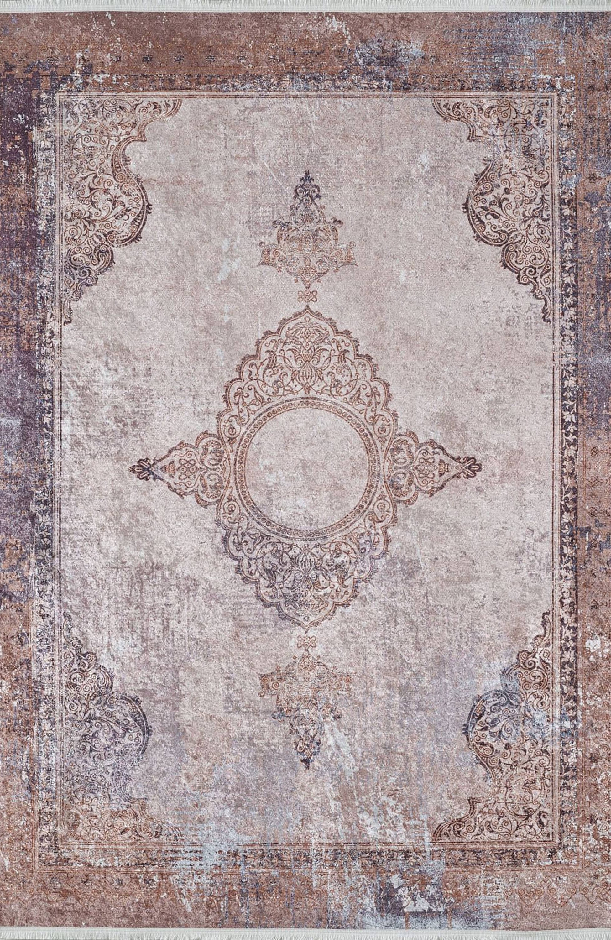 Fayla Turkish Light Muted Pink Ivory Beige Rug