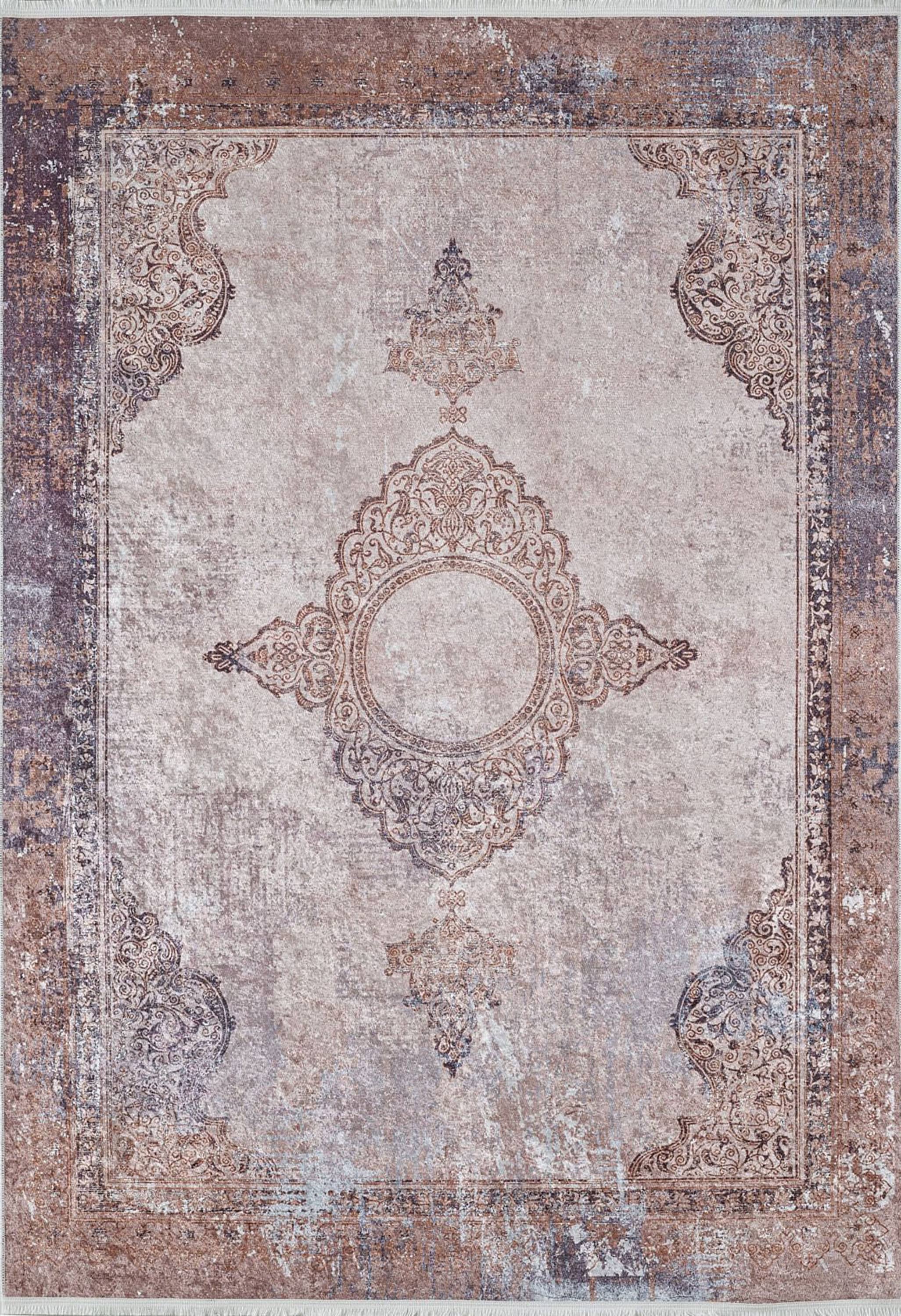 Fayla Turkish Light Muted Pink Ivory Beige Rug