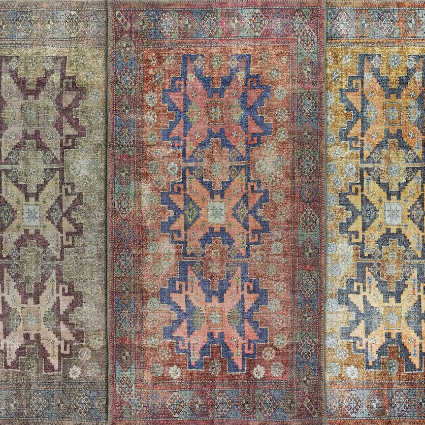 Fedra Runner Turkish Muted Red Pink Runner Rug