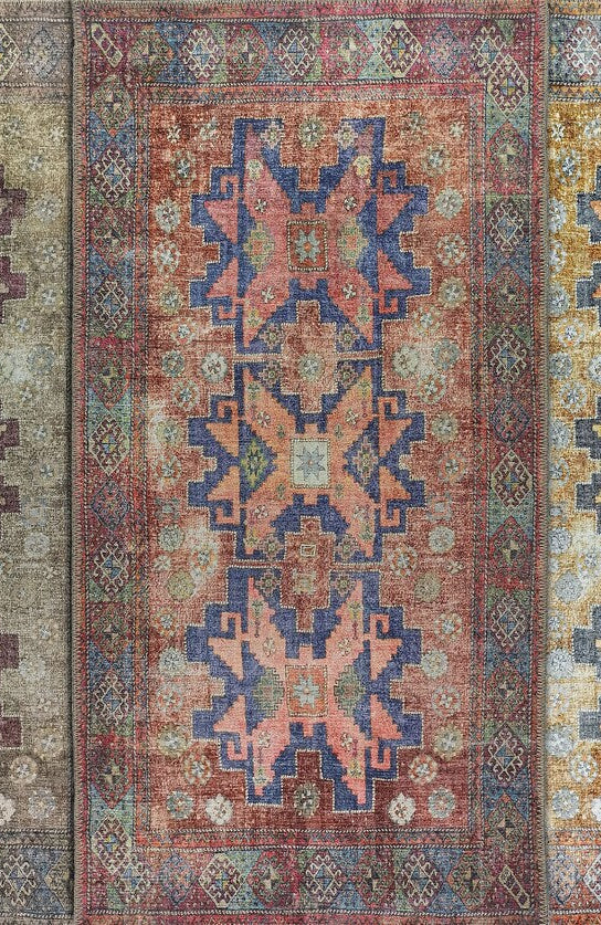 Fedra Runner Turkish Muted Red Pink Runner Rug