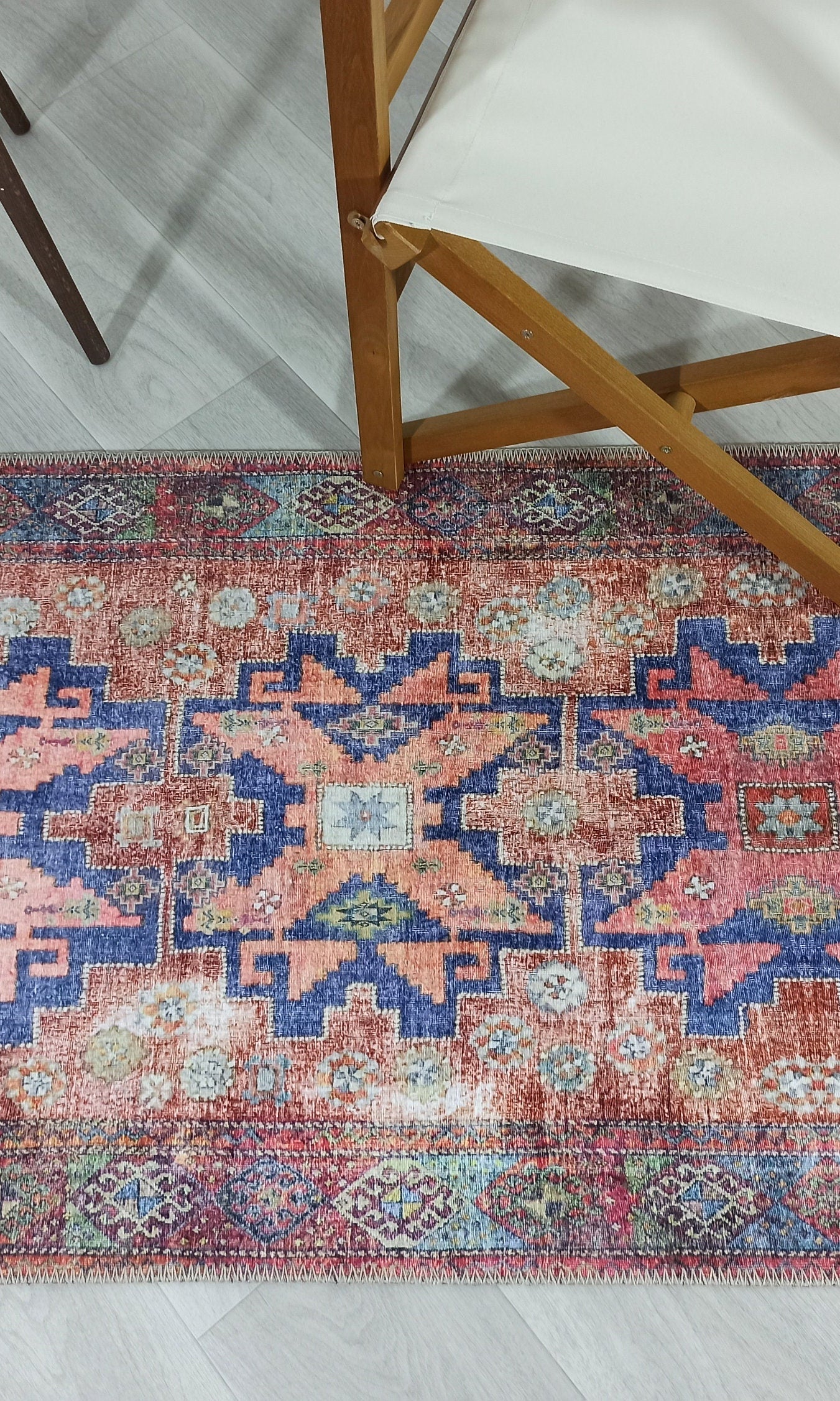 Fedra Runner Turkish Muted Red Pink Runner Rug