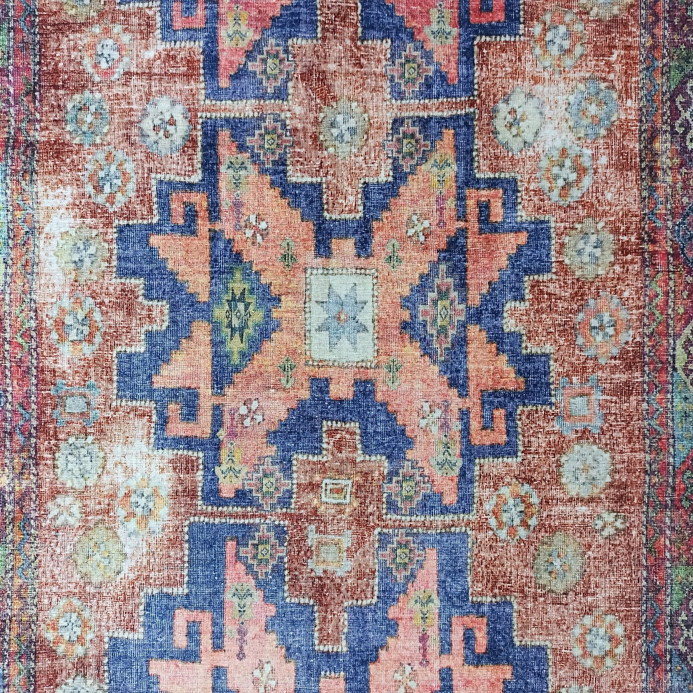 Fedra Runner Turkish Muted Red Pink Runner Rug