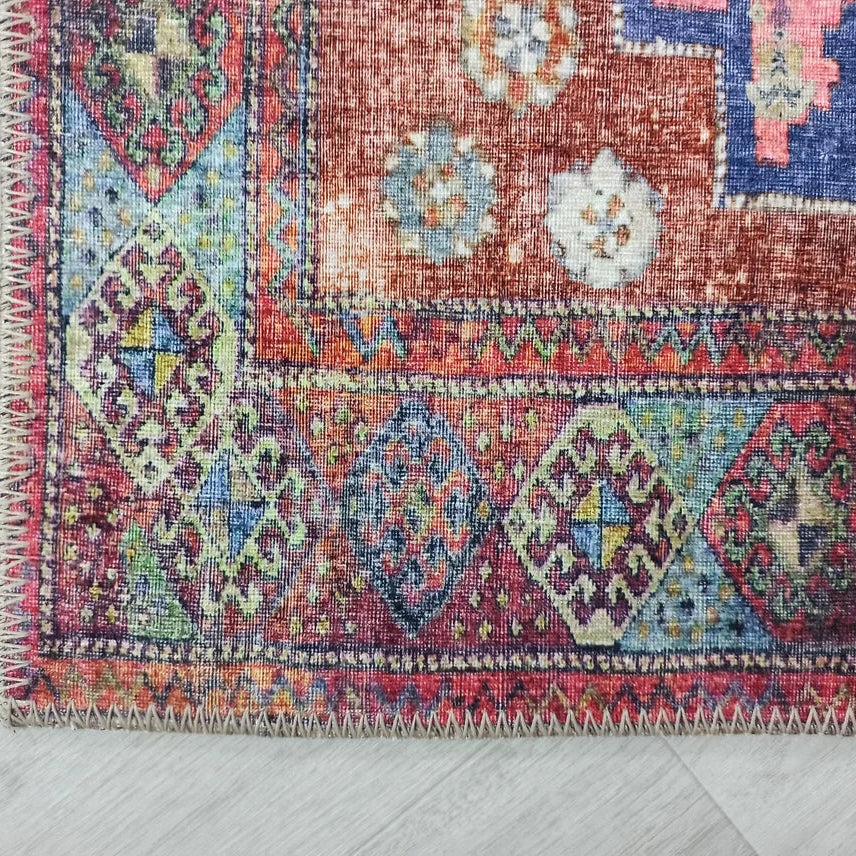 Fedra Runner Turkish Muted Red Pink Runner Rug