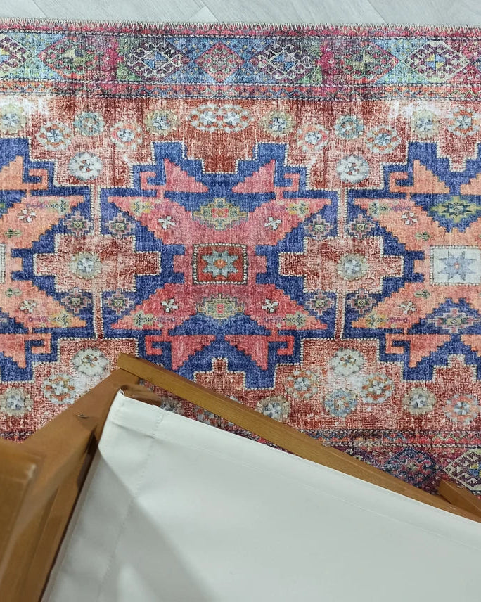 Fedra Runner Turkish Muted Red Pink Runner Rug