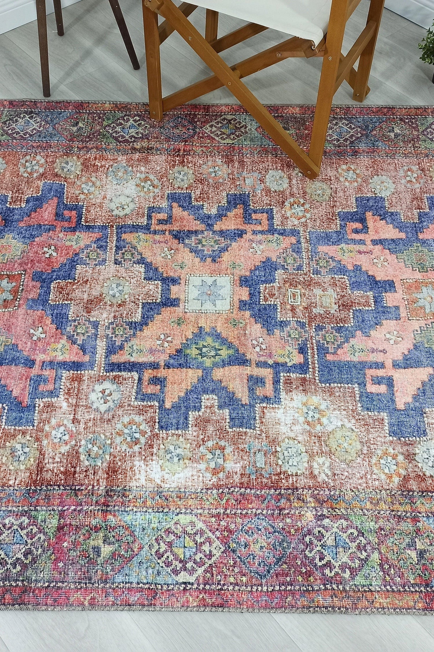 Fedra Turkish Beige Blue Red Rug