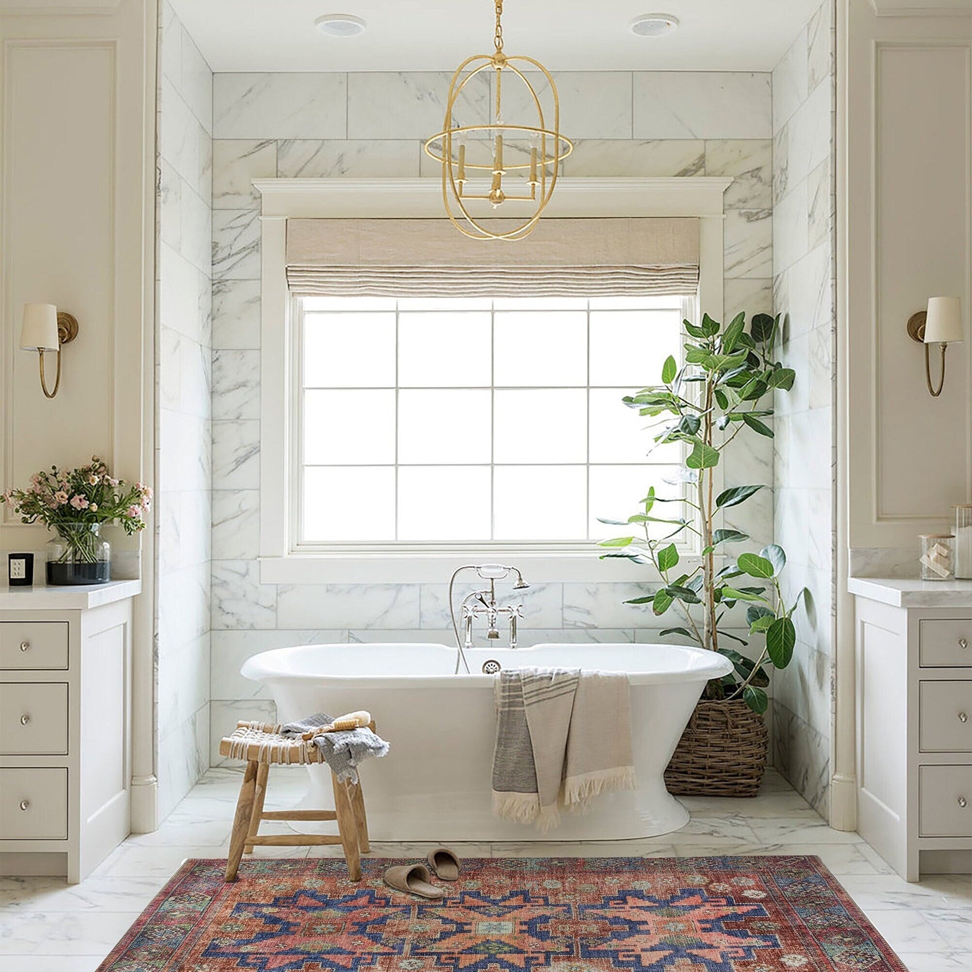 Fedra Turkish Beige Blue Red Rug