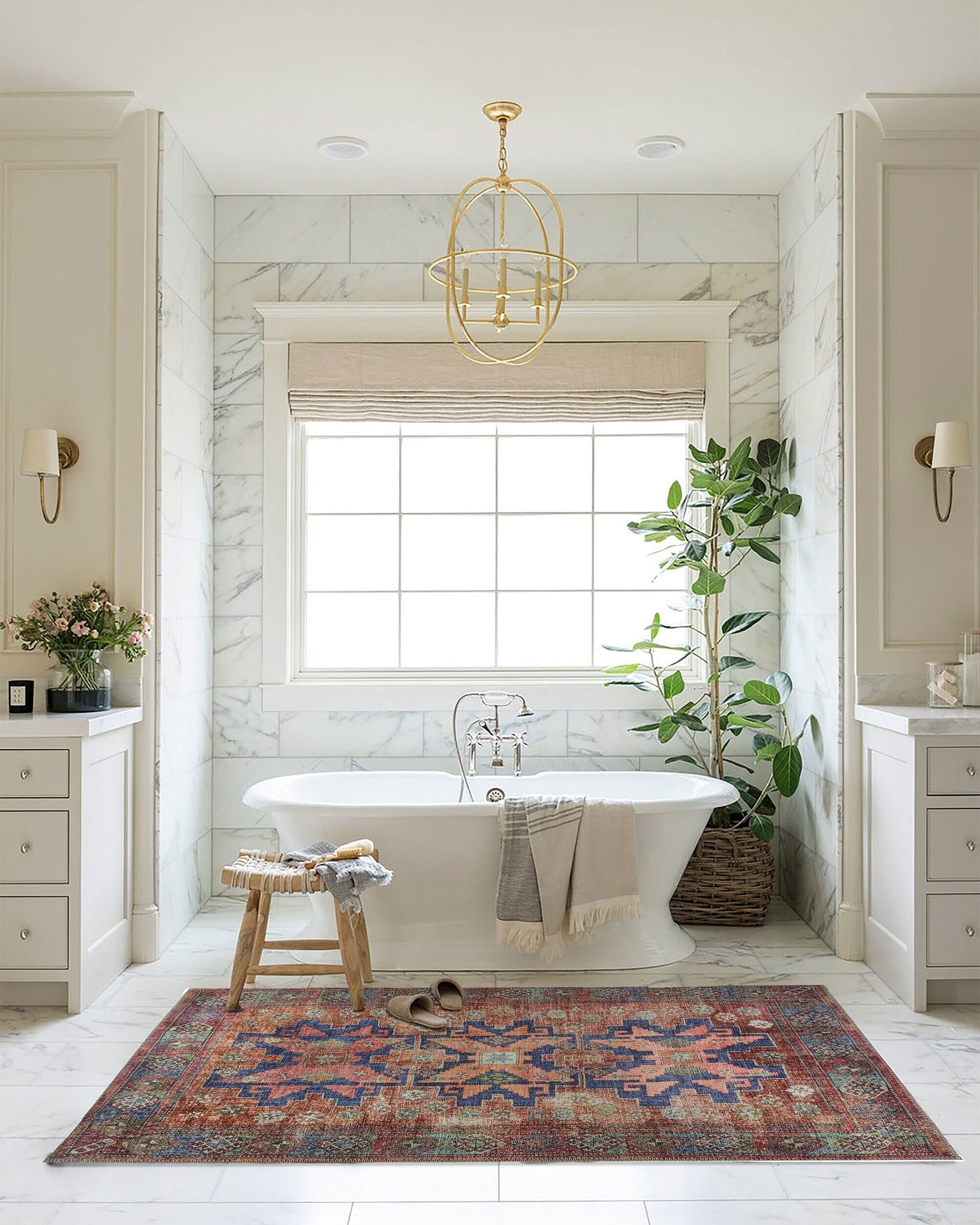 Fedra Turkish Beige Blue Red Rug