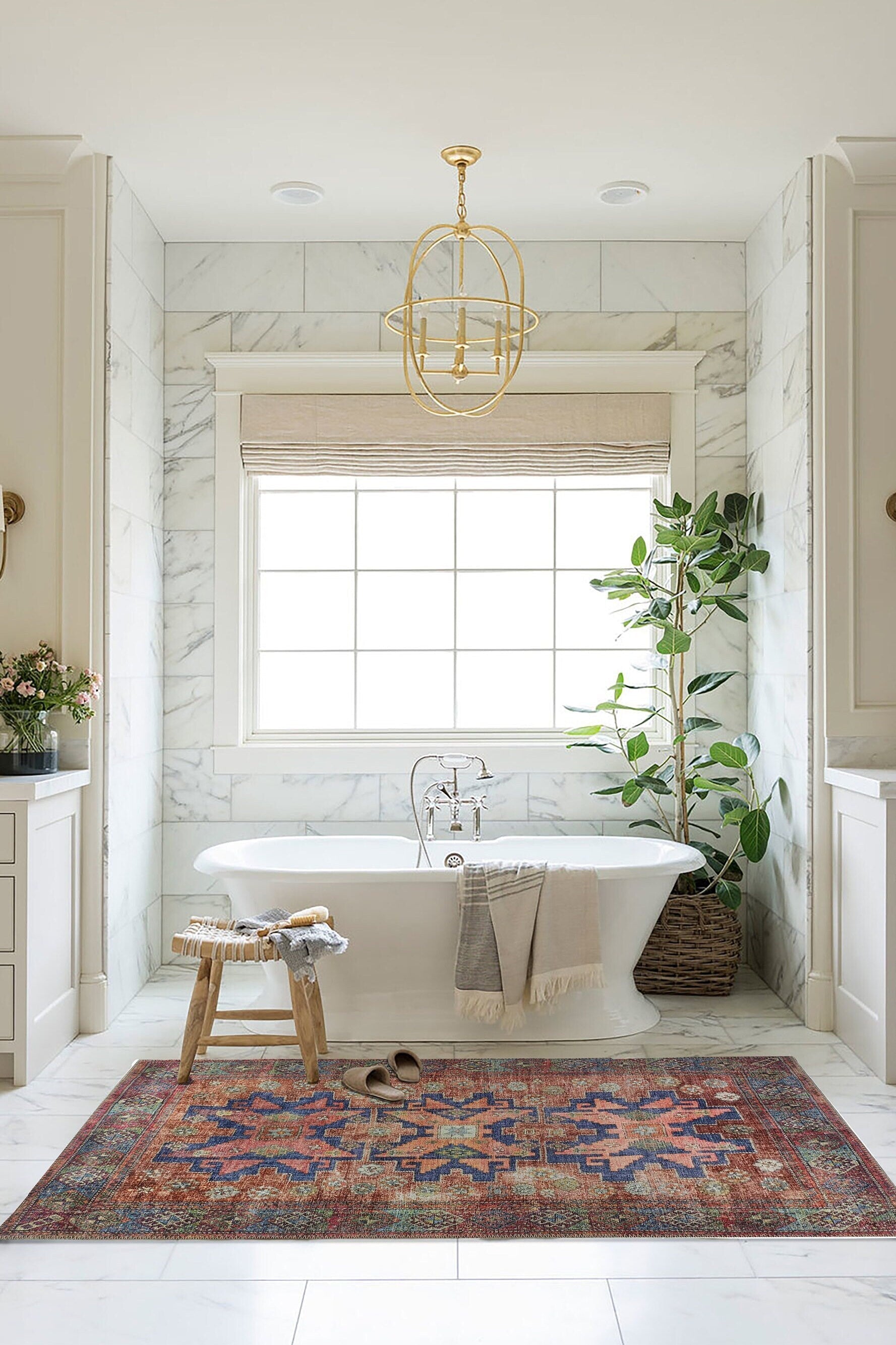 Fedra Turkish Beige Blue Red Rug