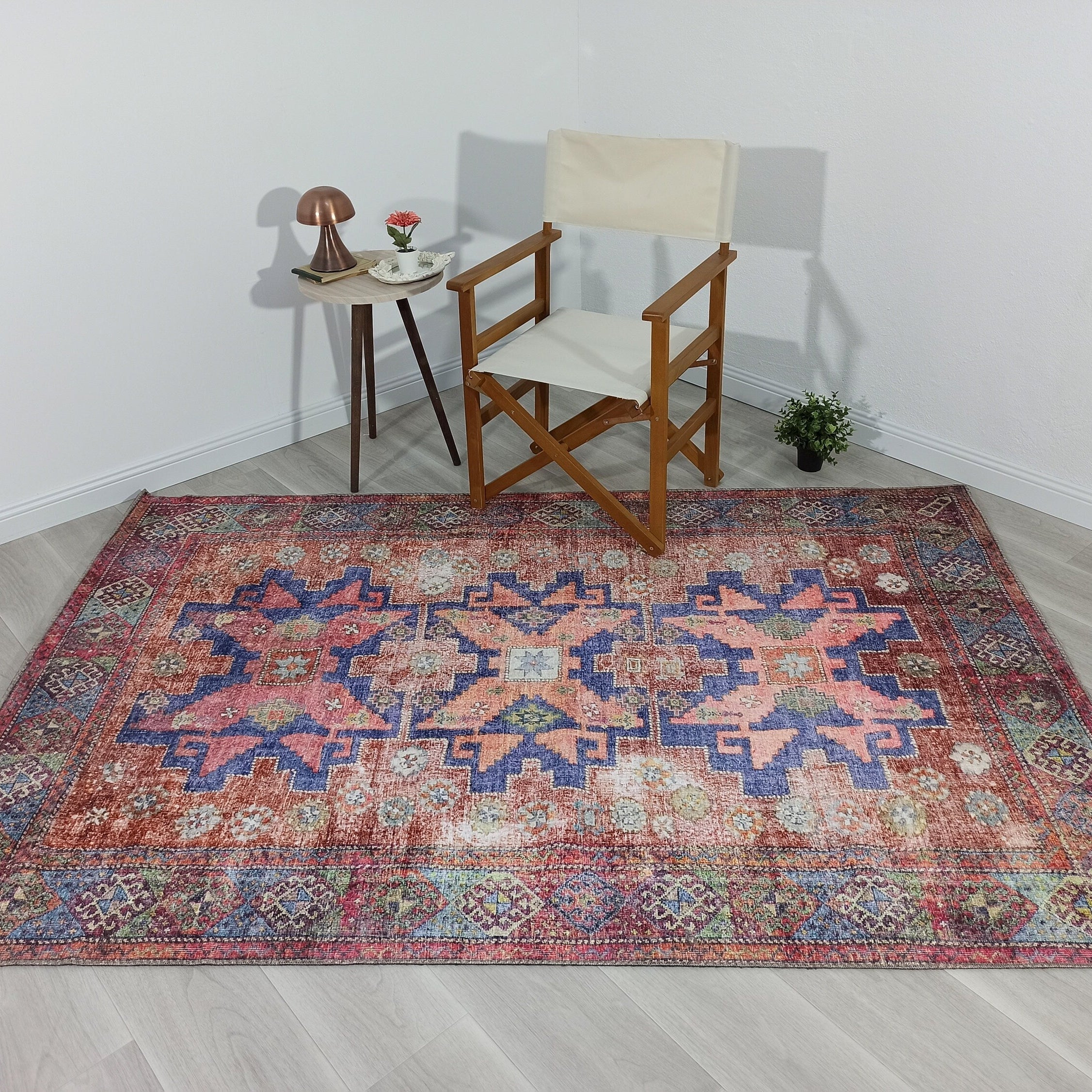 Fedra Turkish Beige Blue Red Rug