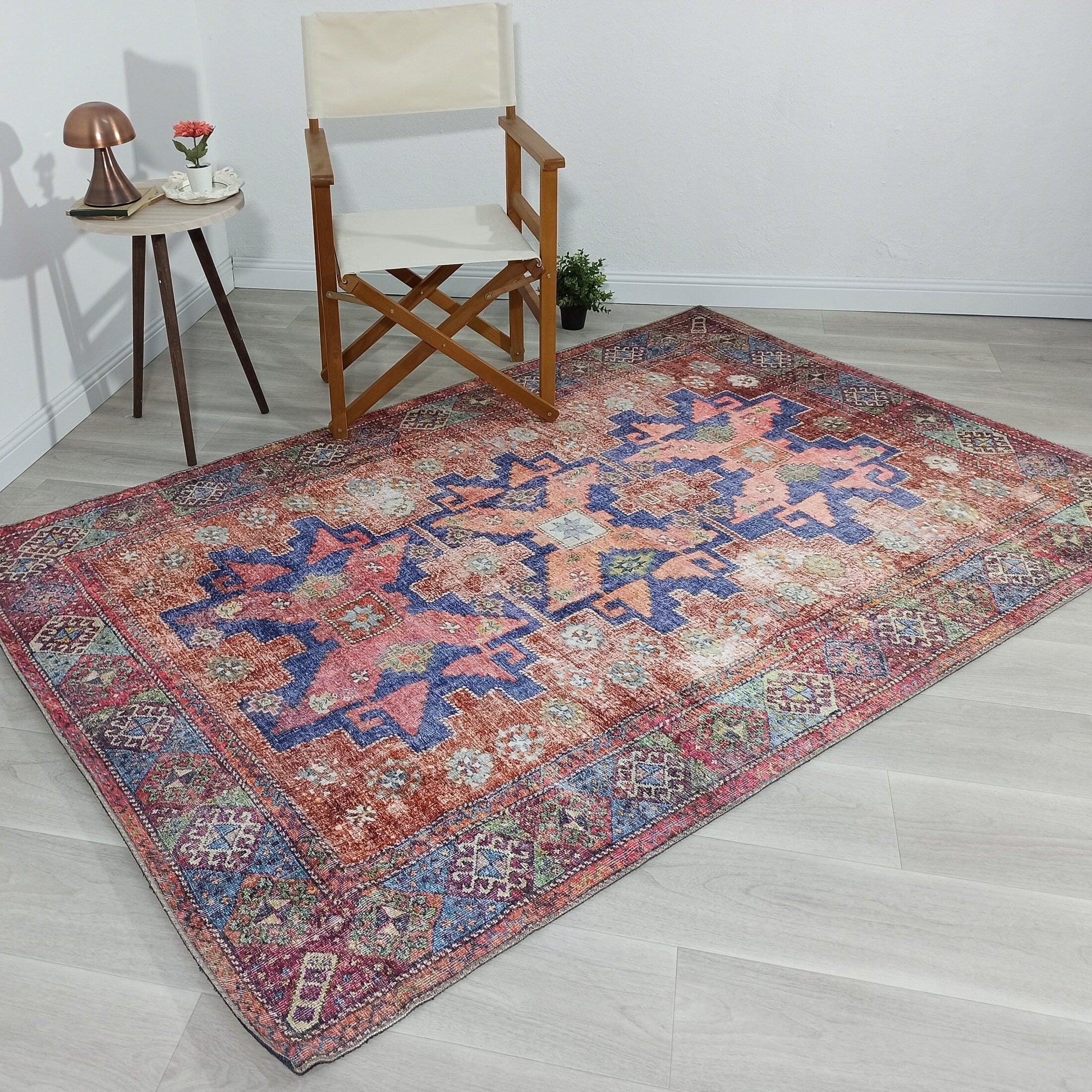 Fedra Turkish Beige Blue Red Rug