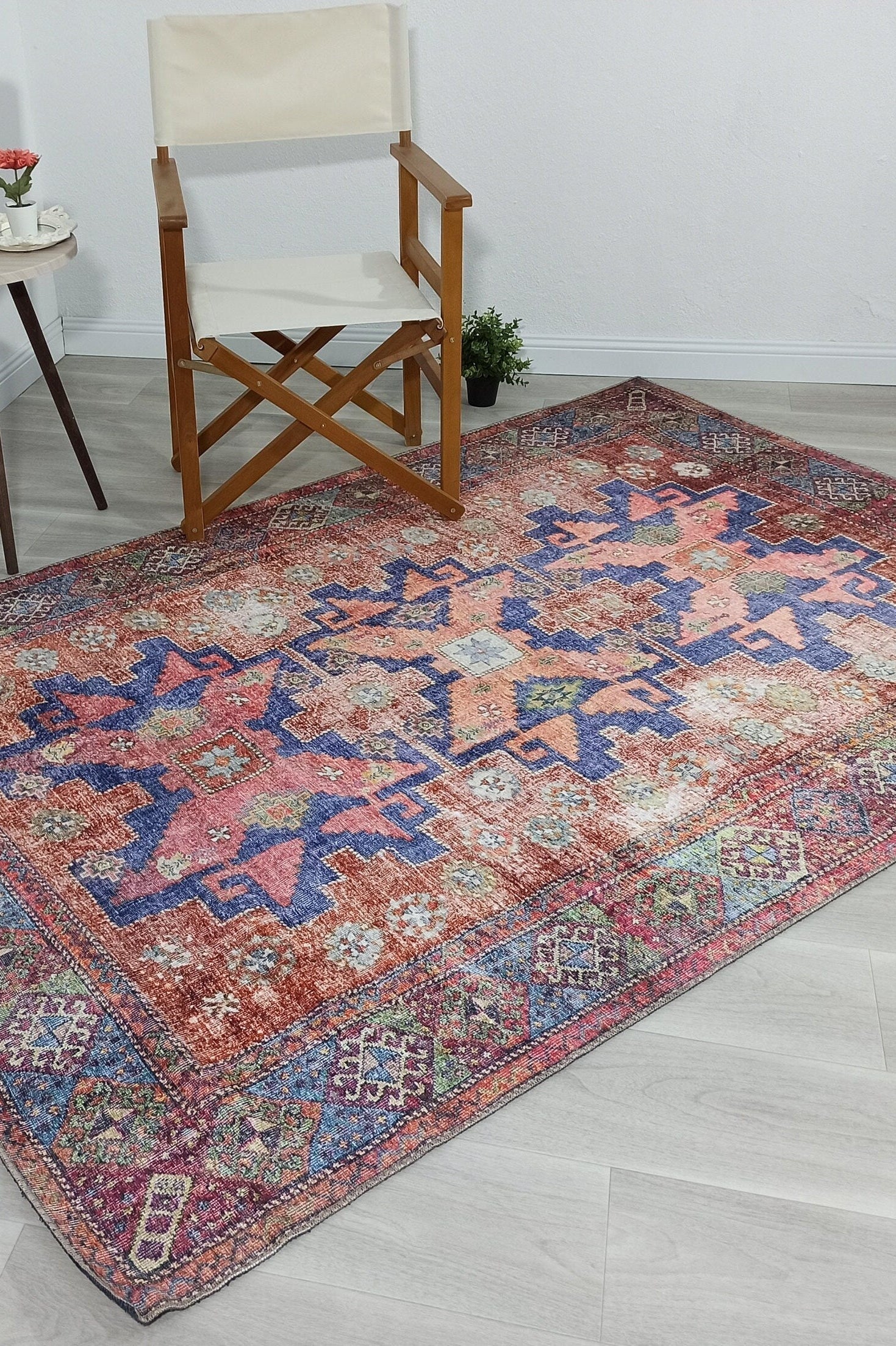 Fedra Turkish Beige Blue Red Rug