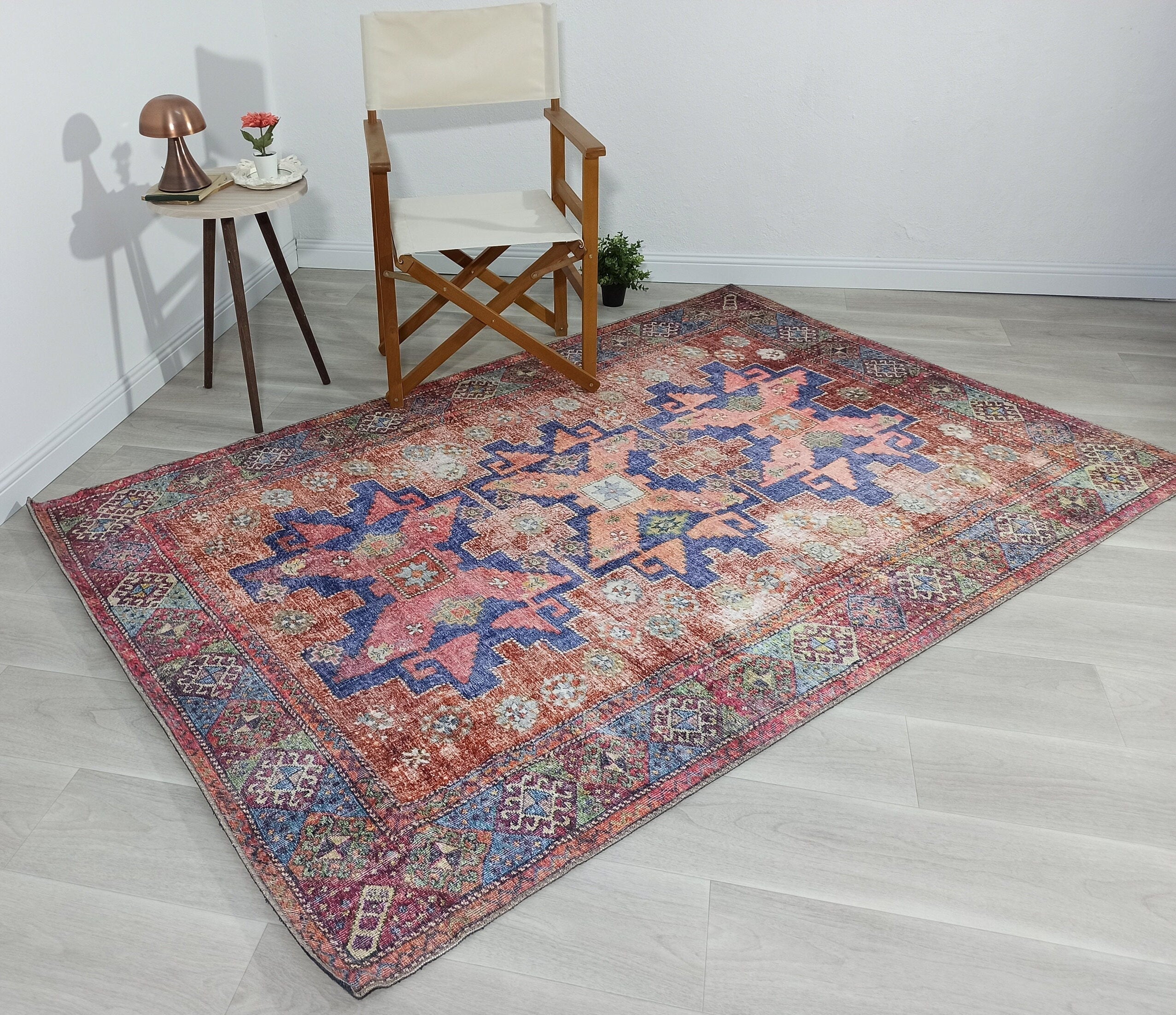 Fedra Turkish Beige Blue Red Rug