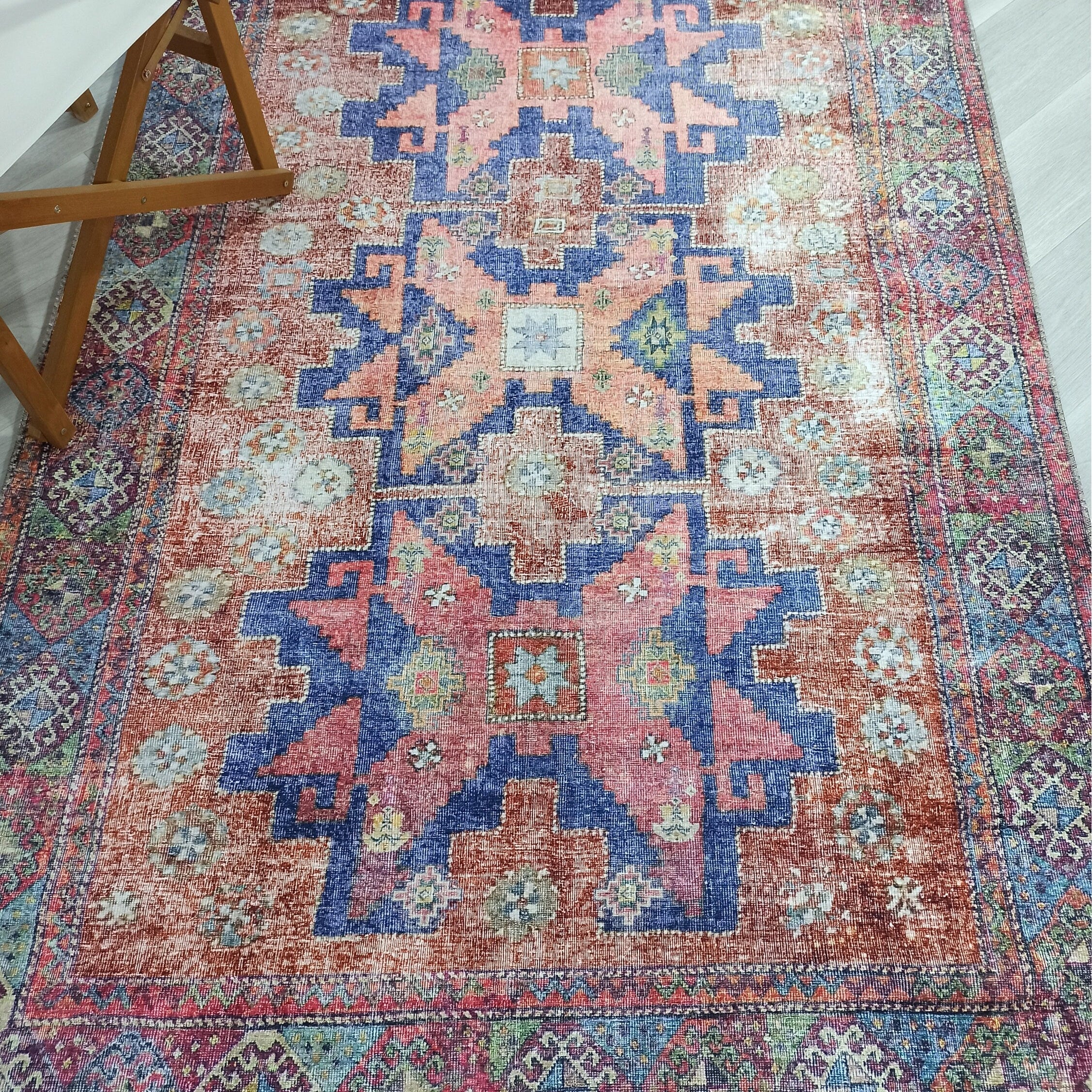 Fedra Turkish Beige Blue Red Rug