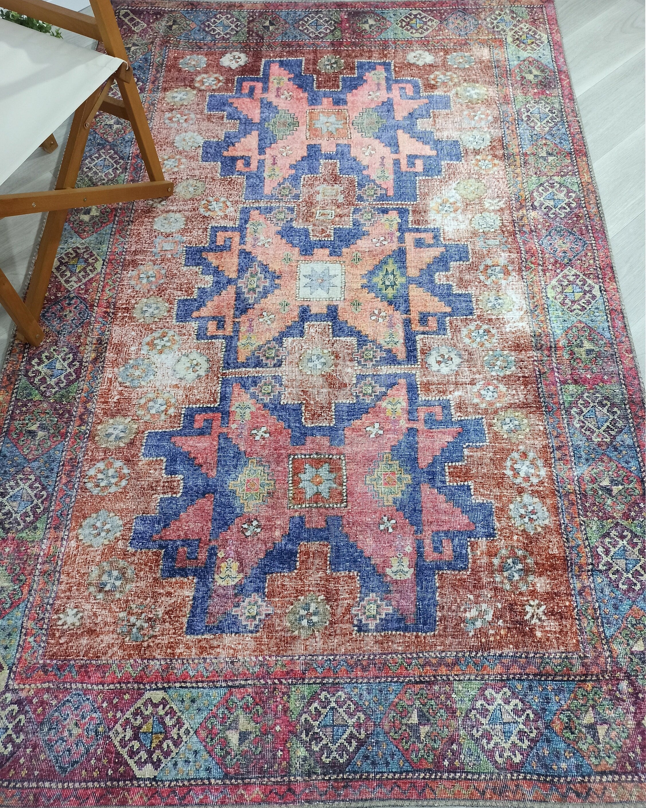 Fedra Turkish Beige Blue Red Rug