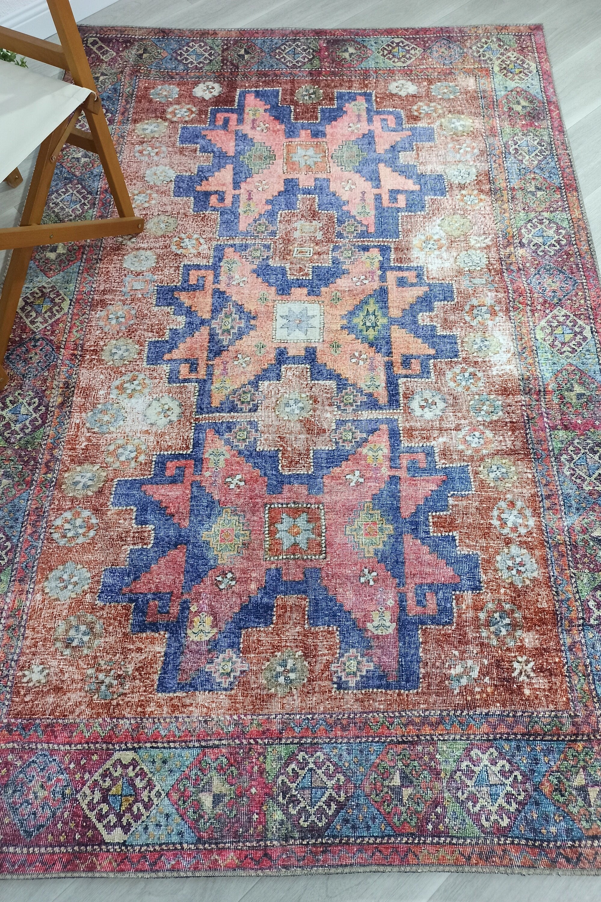 Fedra Turkish Beige Blue Red Rug