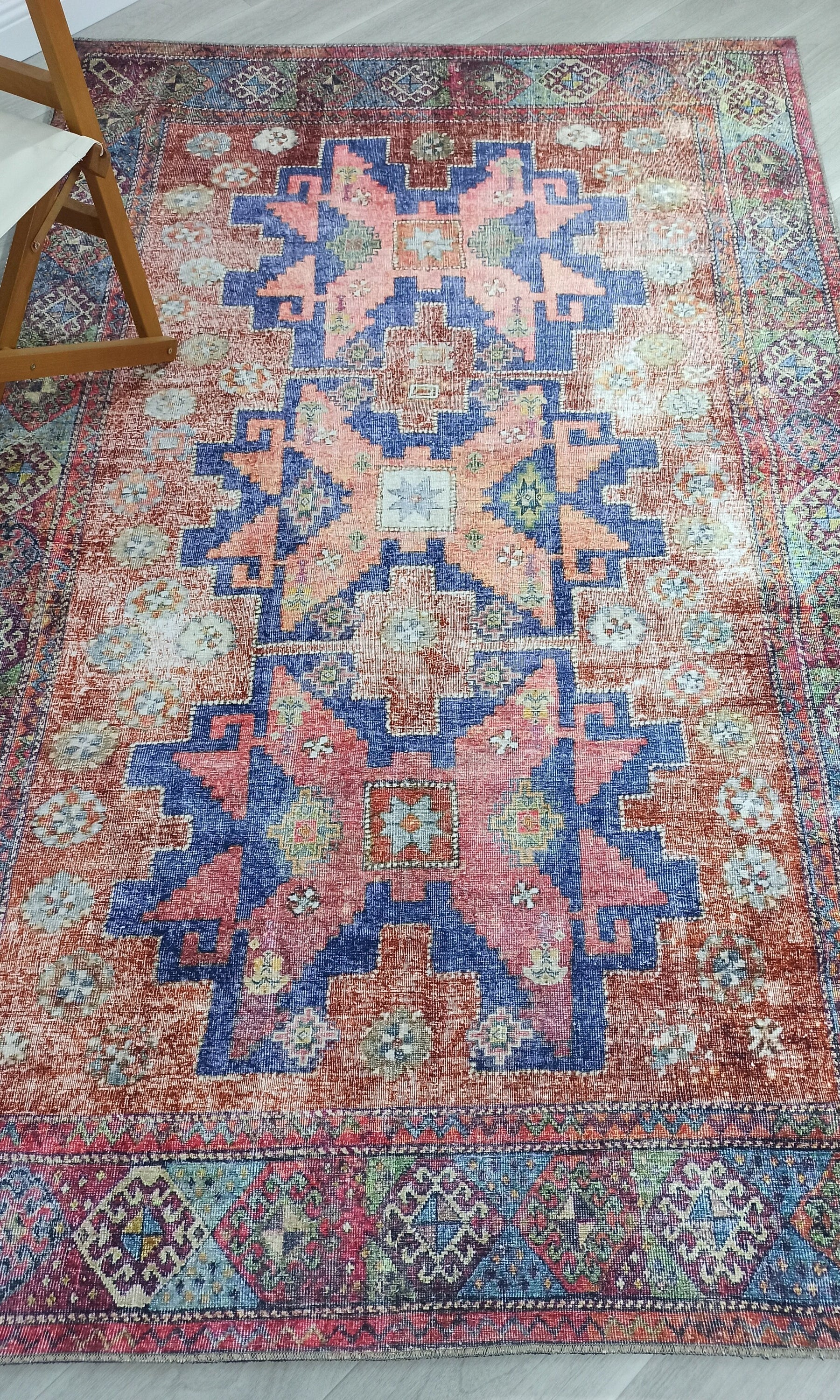 Fedra Turkish Beige Blue Red Rug