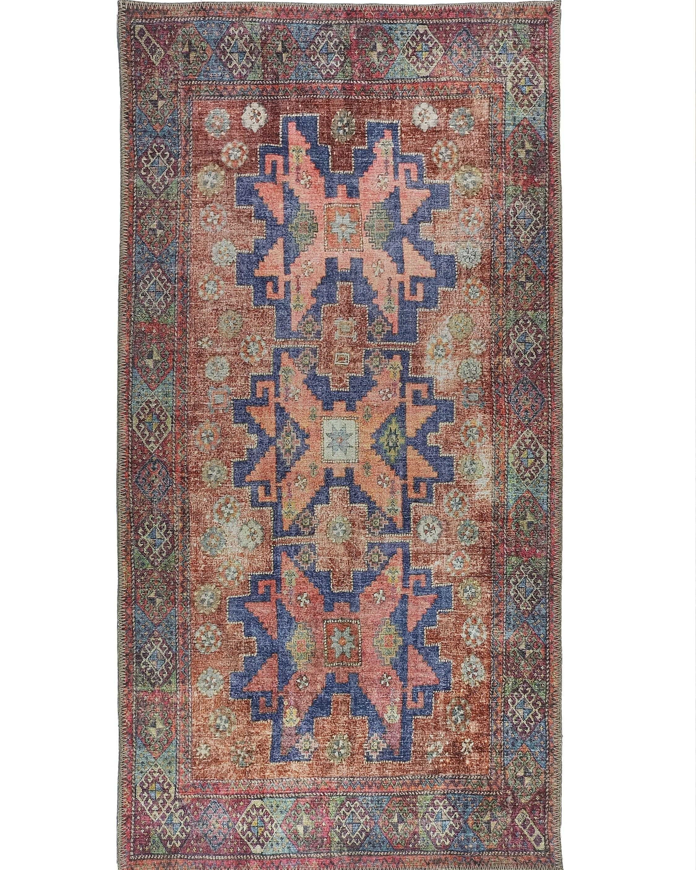 Fedra Turkish Beige Blue Red Rug