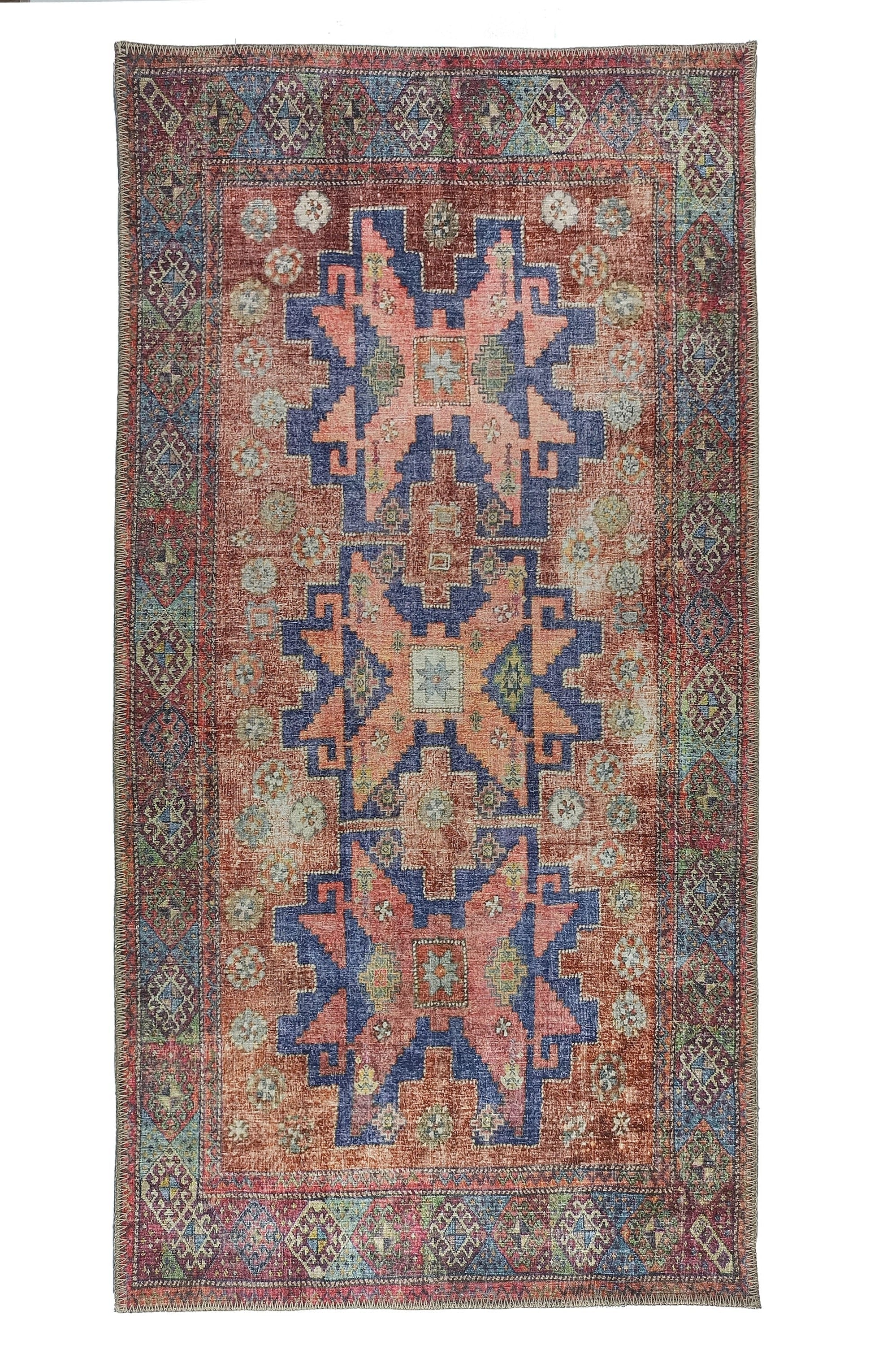 Fedra Turkish Beige Blue Red Rug