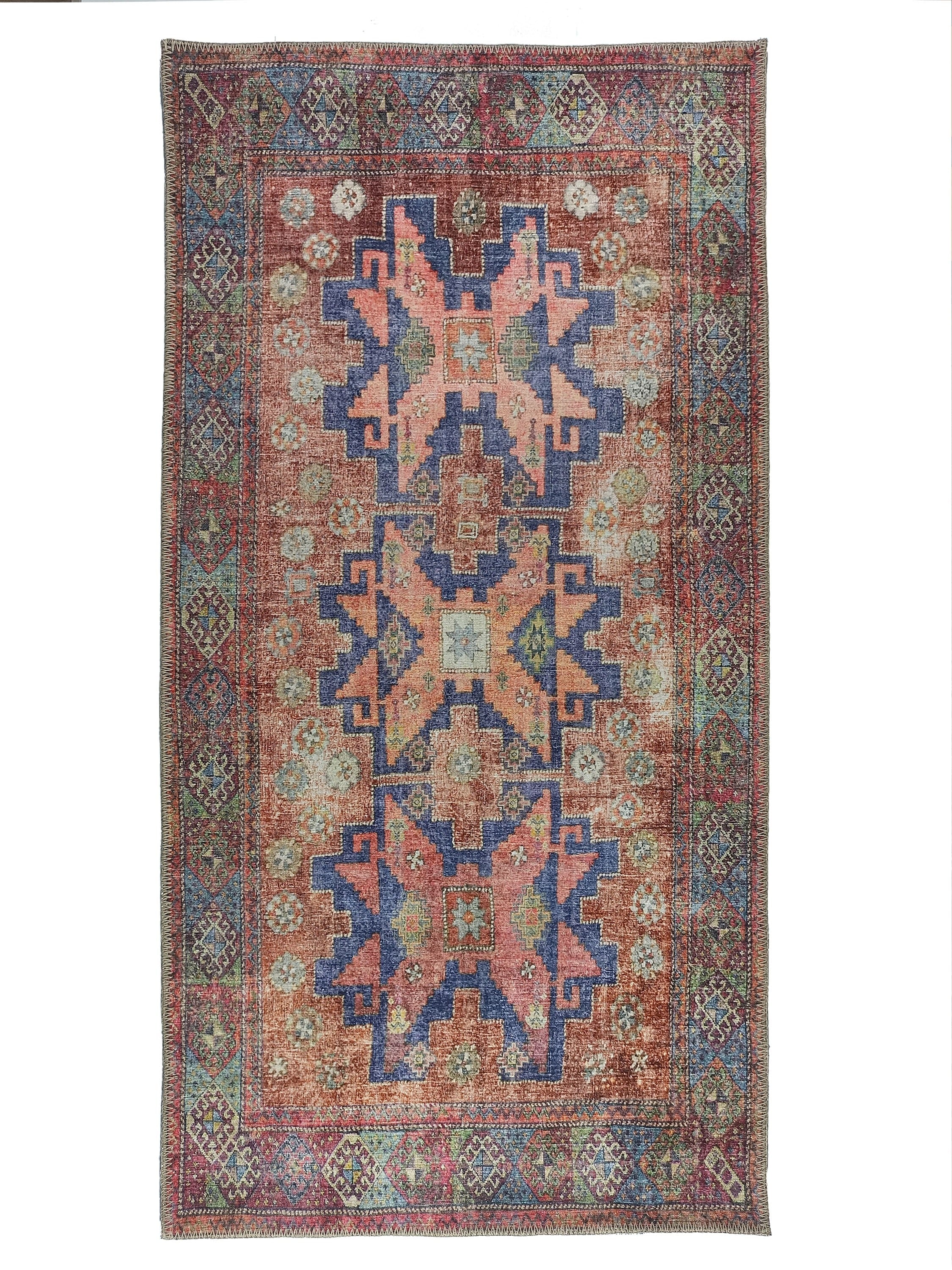 Fedra Turkish Beige Blue Red Rug