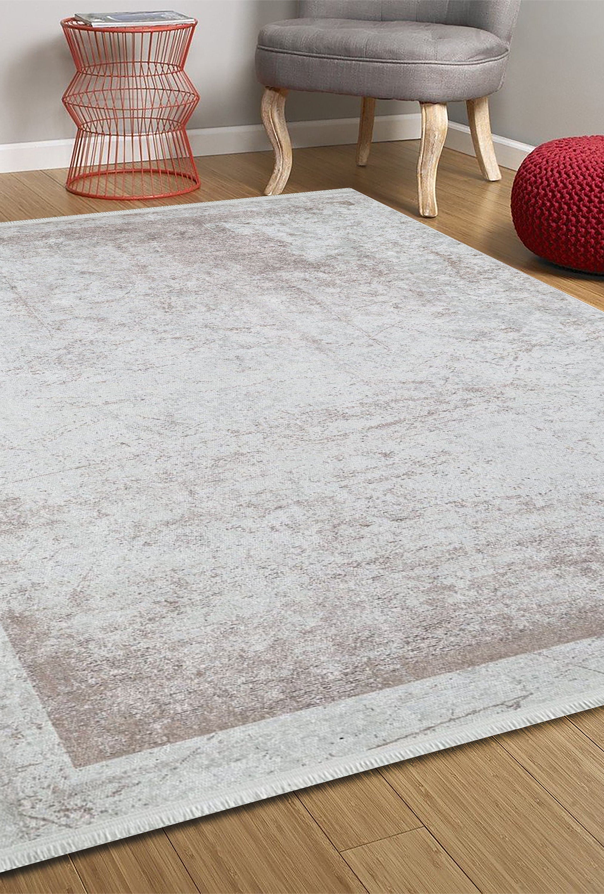 Fona Distressed Turkish Neutral Beige Muted Brown Rug