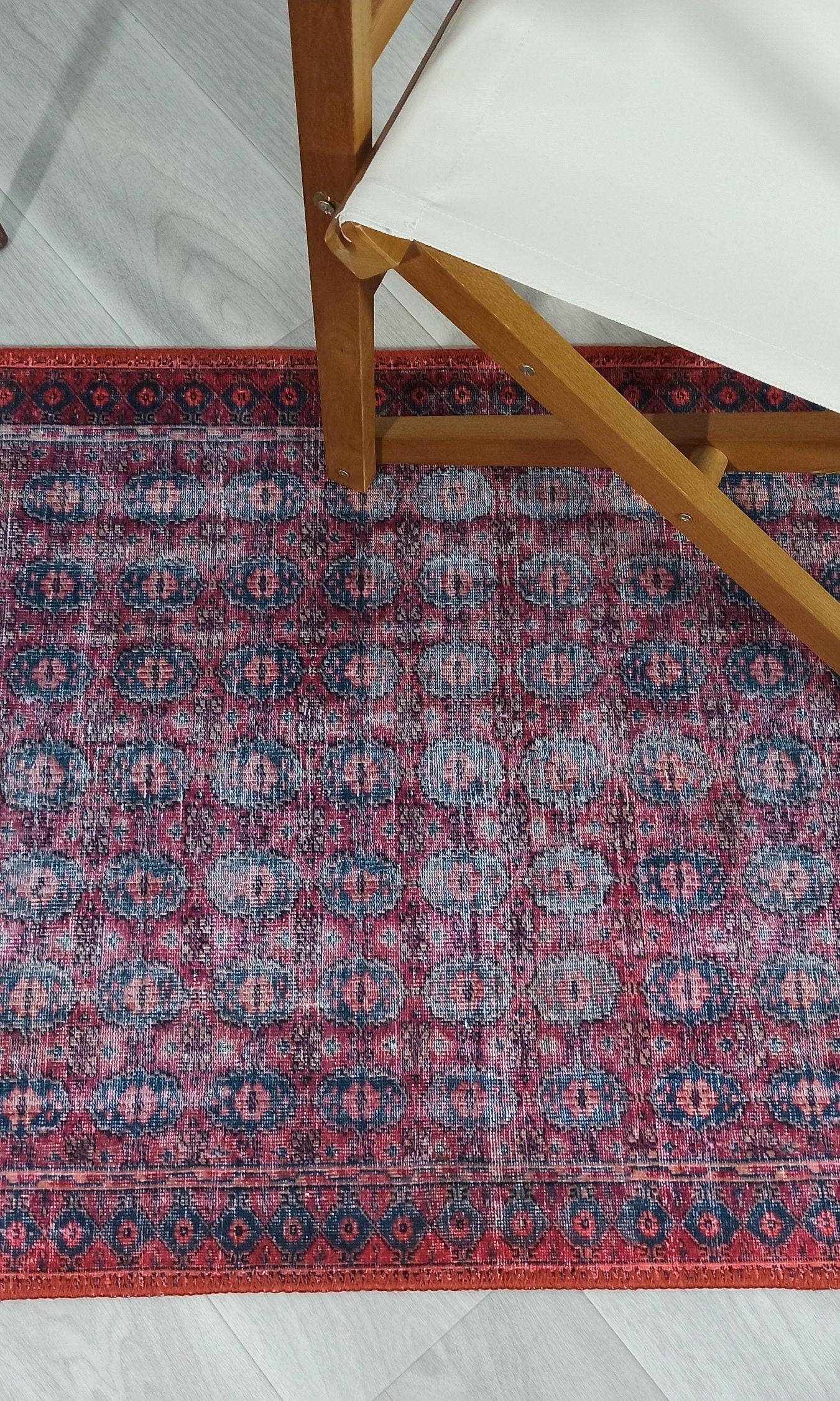 Fulia Rug Distressed Fuchsia Pink Red Rug