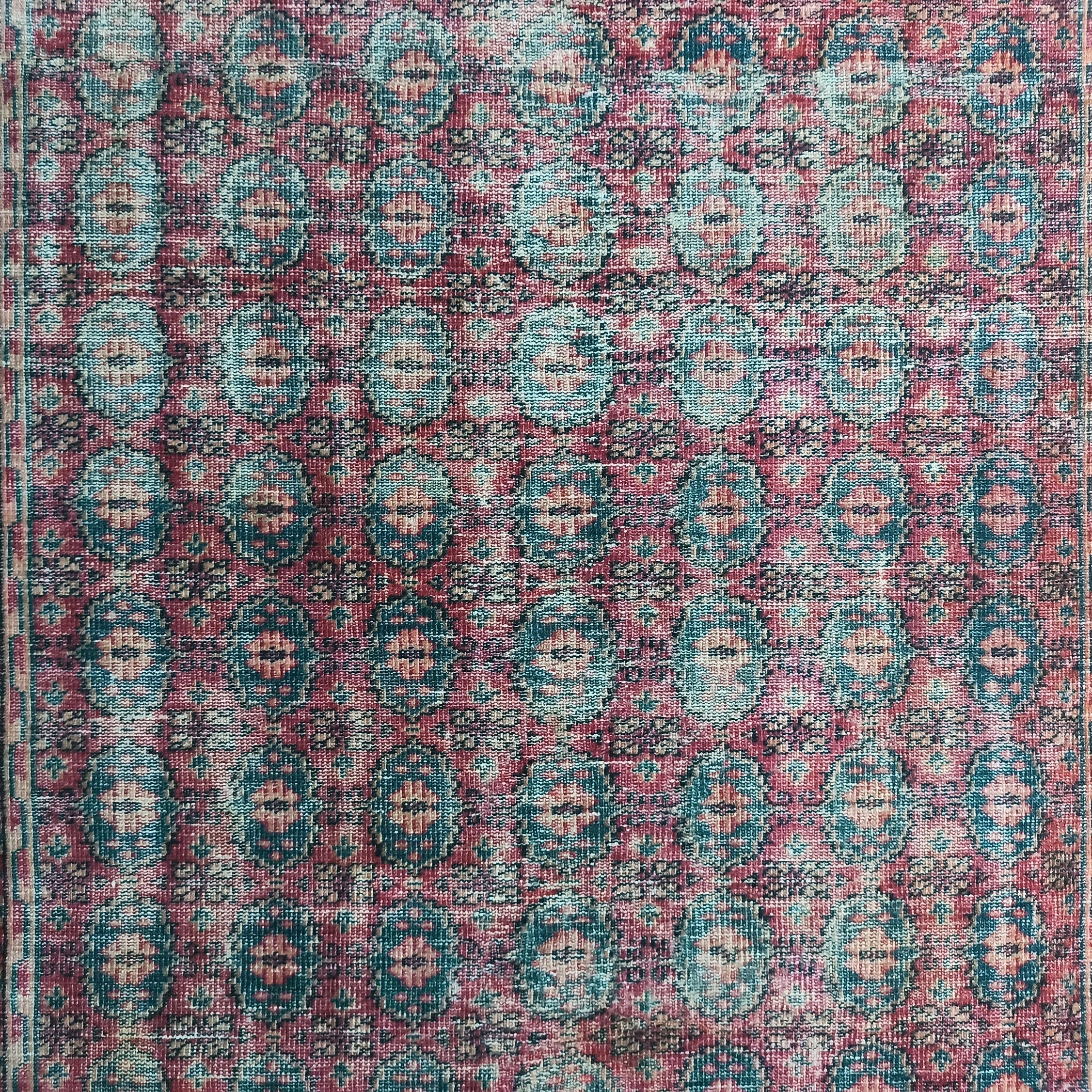 Fulia Rug Distressed Fuchsia Pink Red Rug