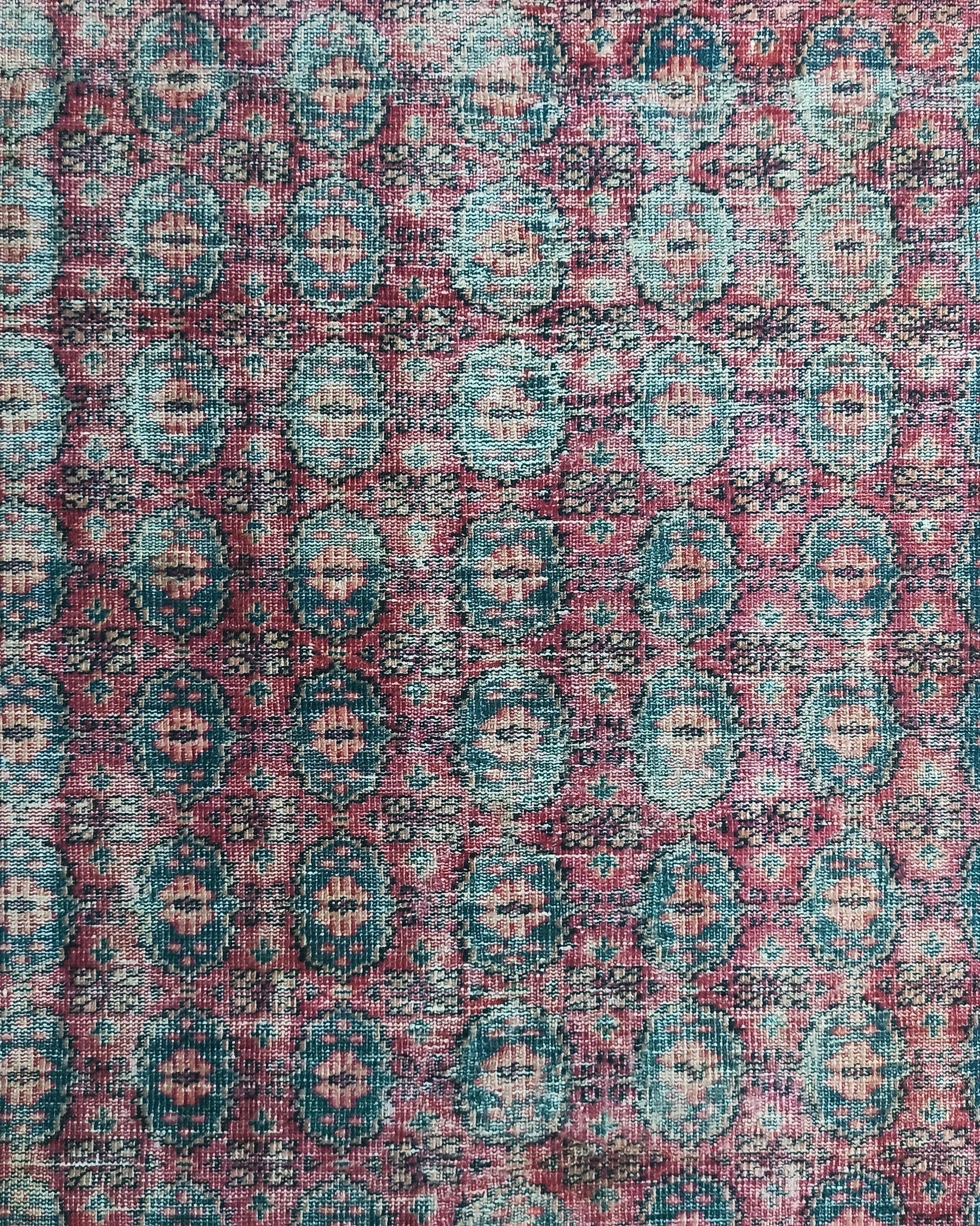 Fulia Rug Distressed Fuchsia Pink Red Rug