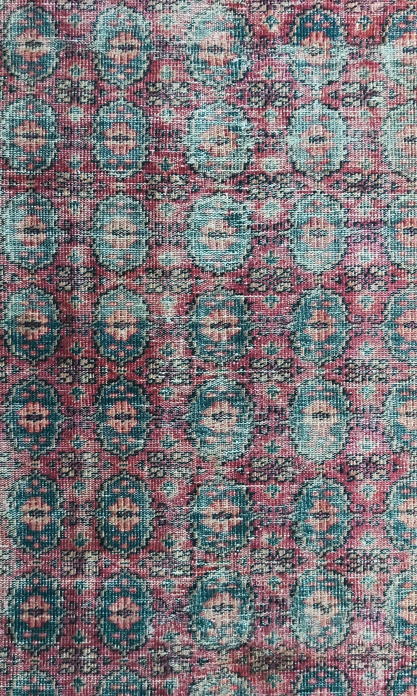 Fulia Rug Distressed Fuchsia Pink Red Rug