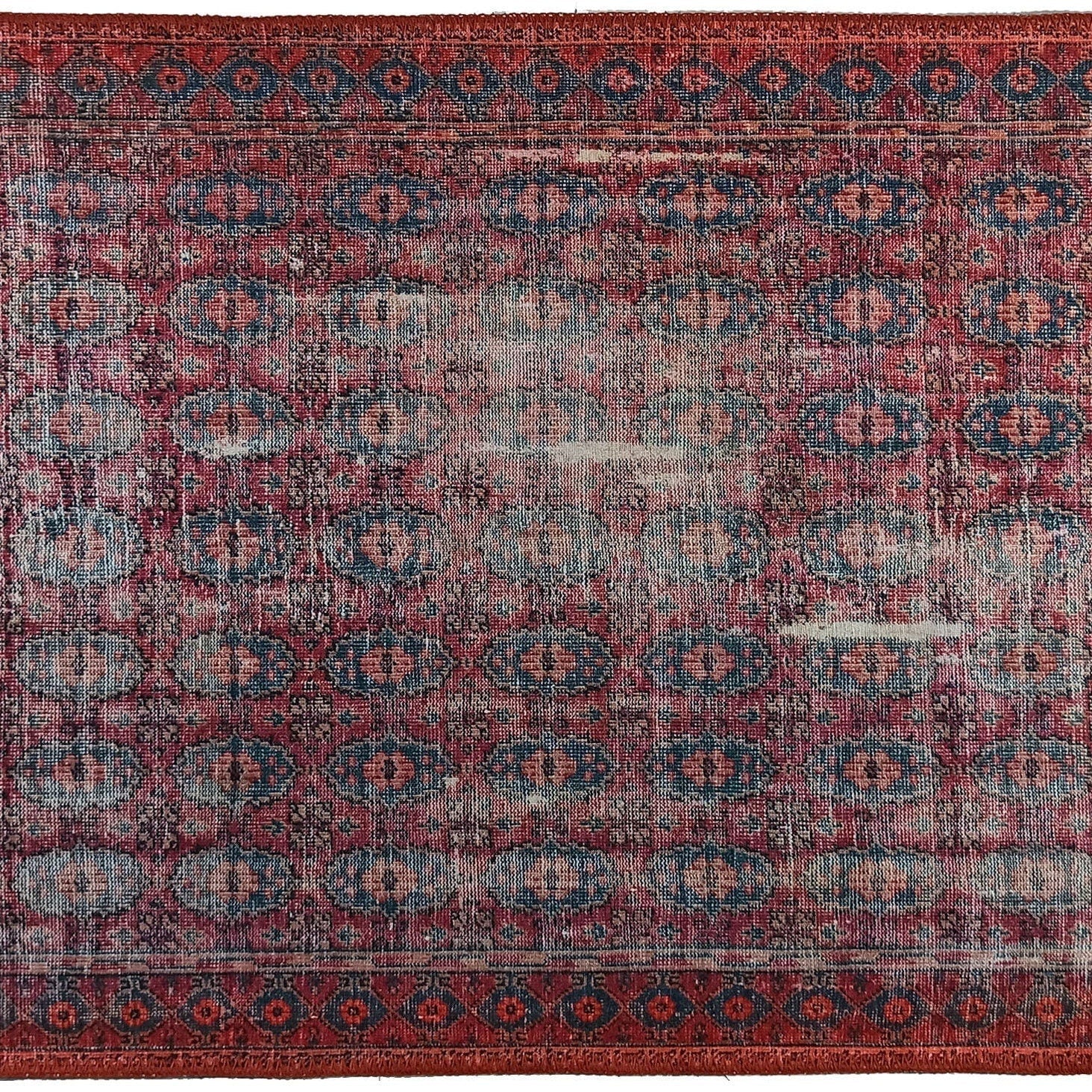 Fulia Rug Distressed Fuchsia Pink Red Rug