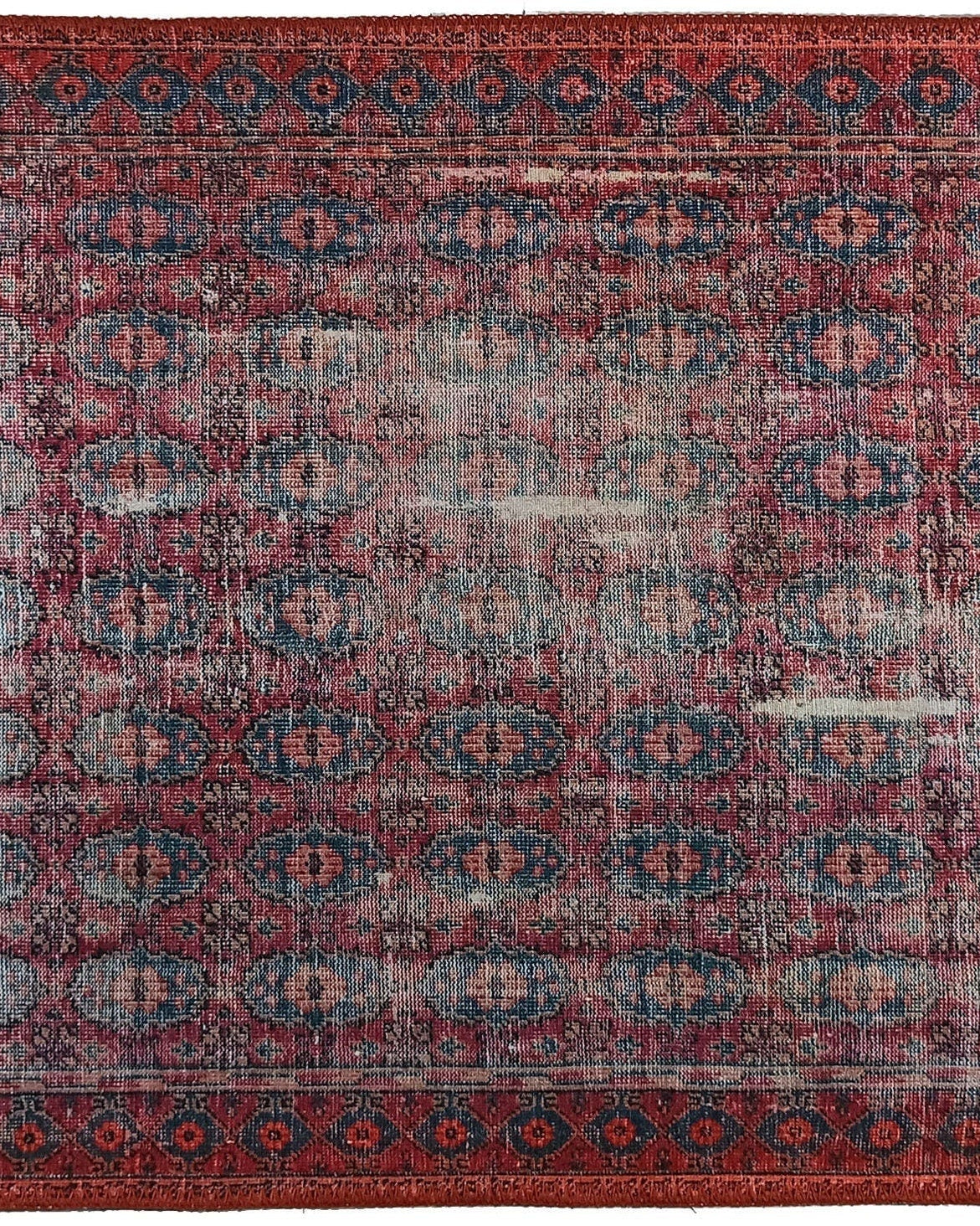 Fulia Rug Distressed Fuchsia Pink Red Rug