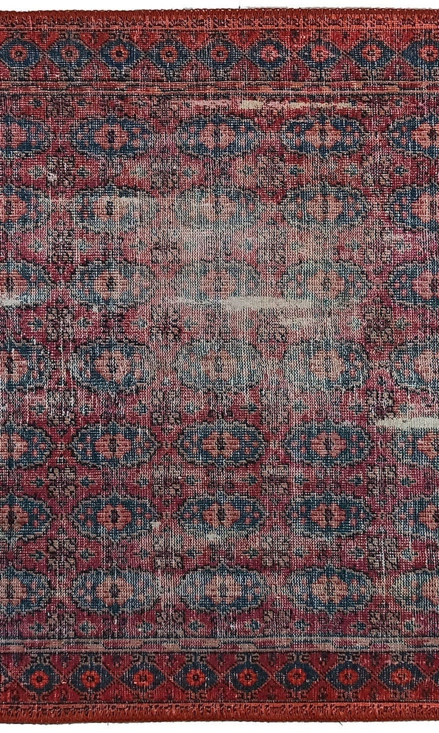 Fulia Rug Distressed Fuchsia Pink Red Rug
