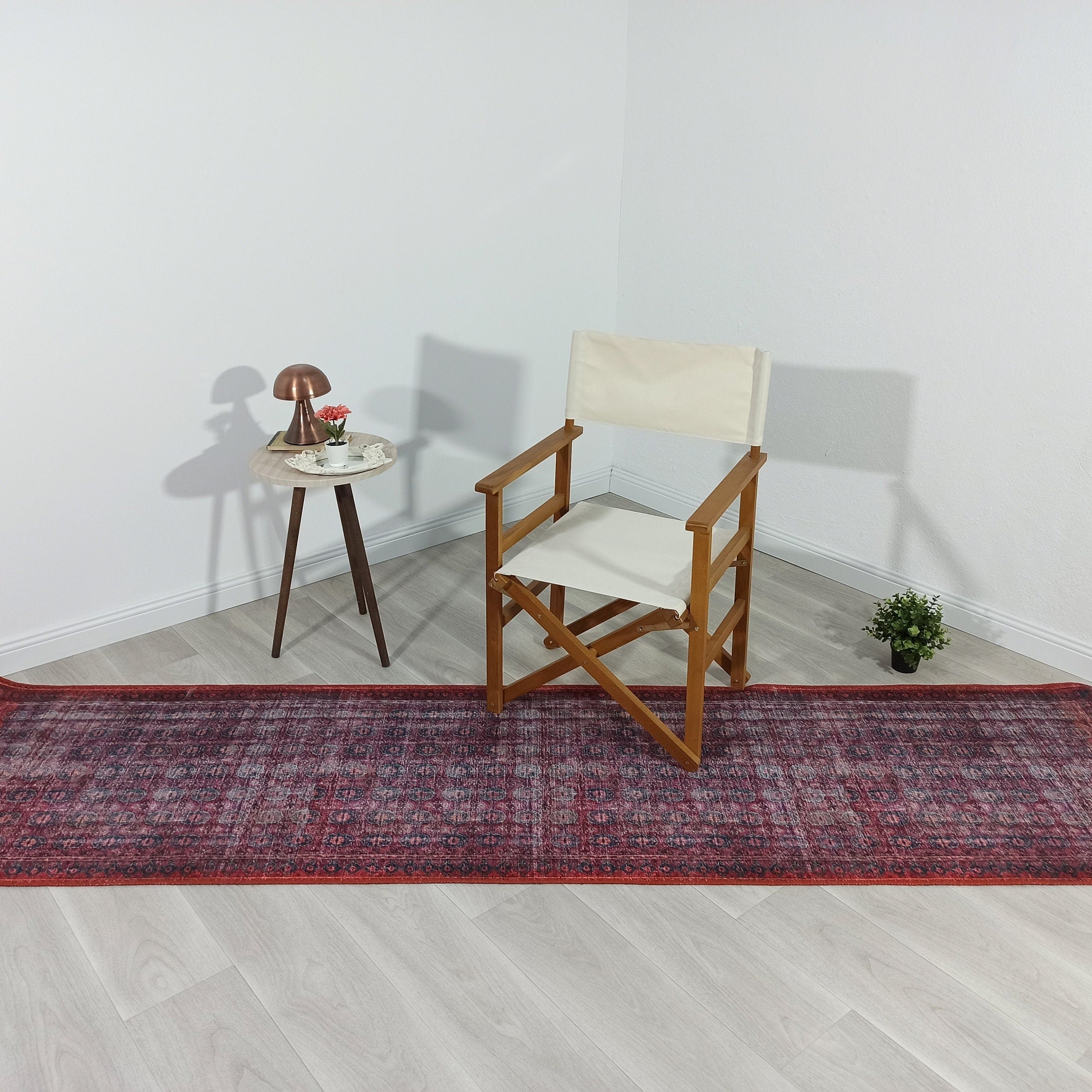 Fulia Rug Distressed Fuchsia Pink Red Rug