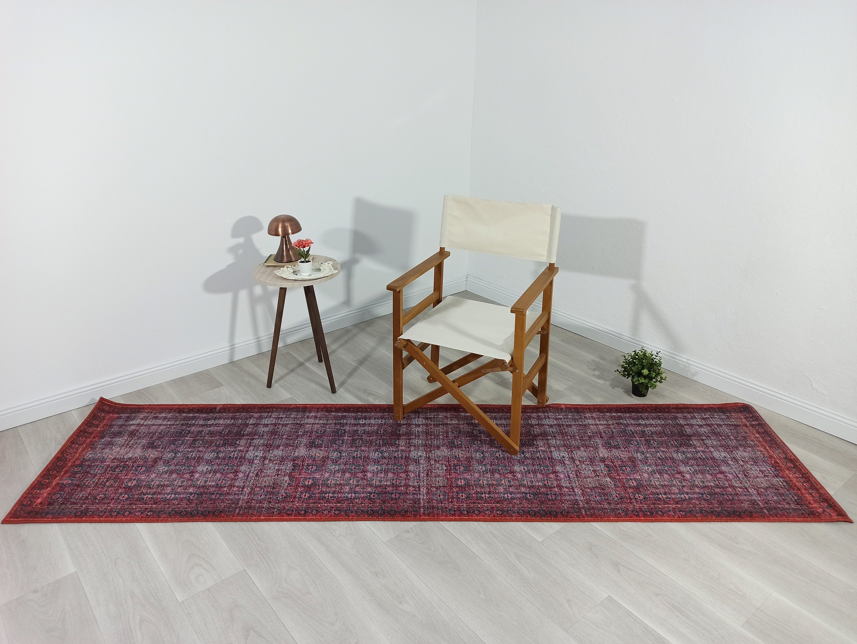 Fulia Rug Distressed Fuchsia Pink Red Rug