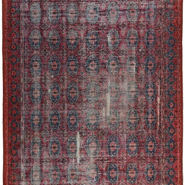 Fulia Rug Distressed Fuchsia Pink Red Rug