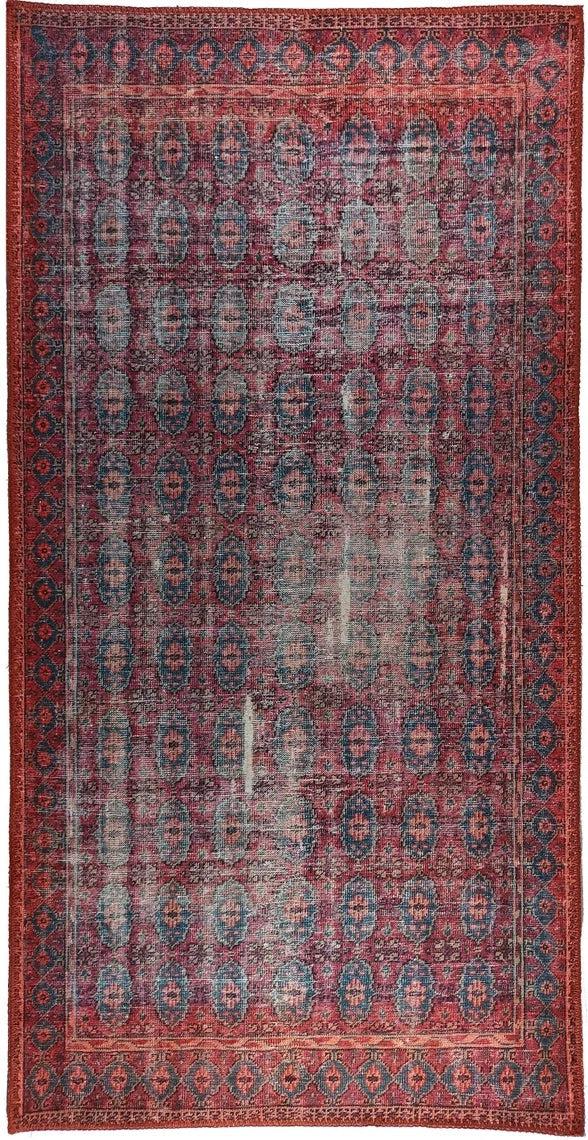 Fulia Rug Distressed Fuchsia Pink Red Rug