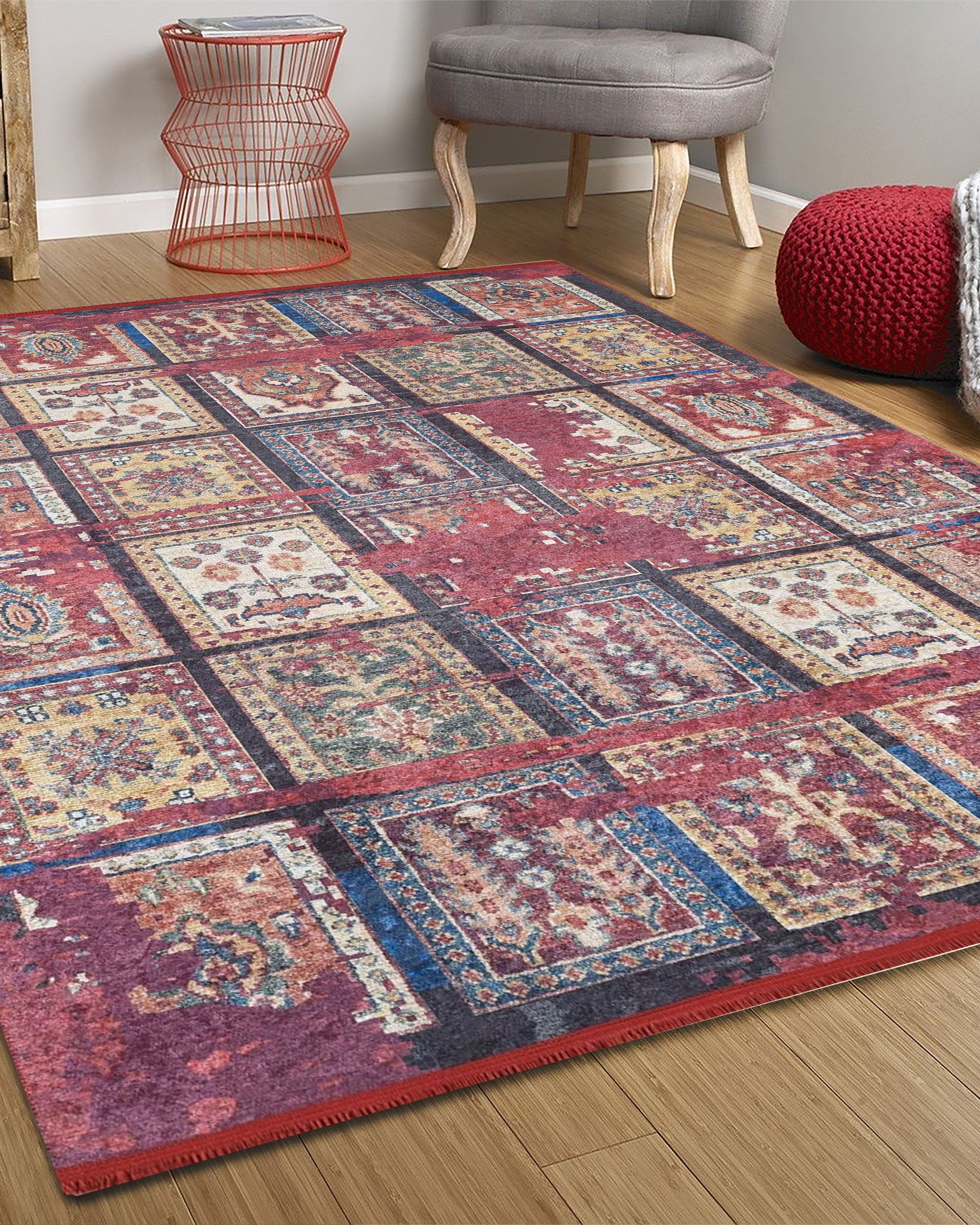 Fulla Antique Red Distressed Turkish Rug
