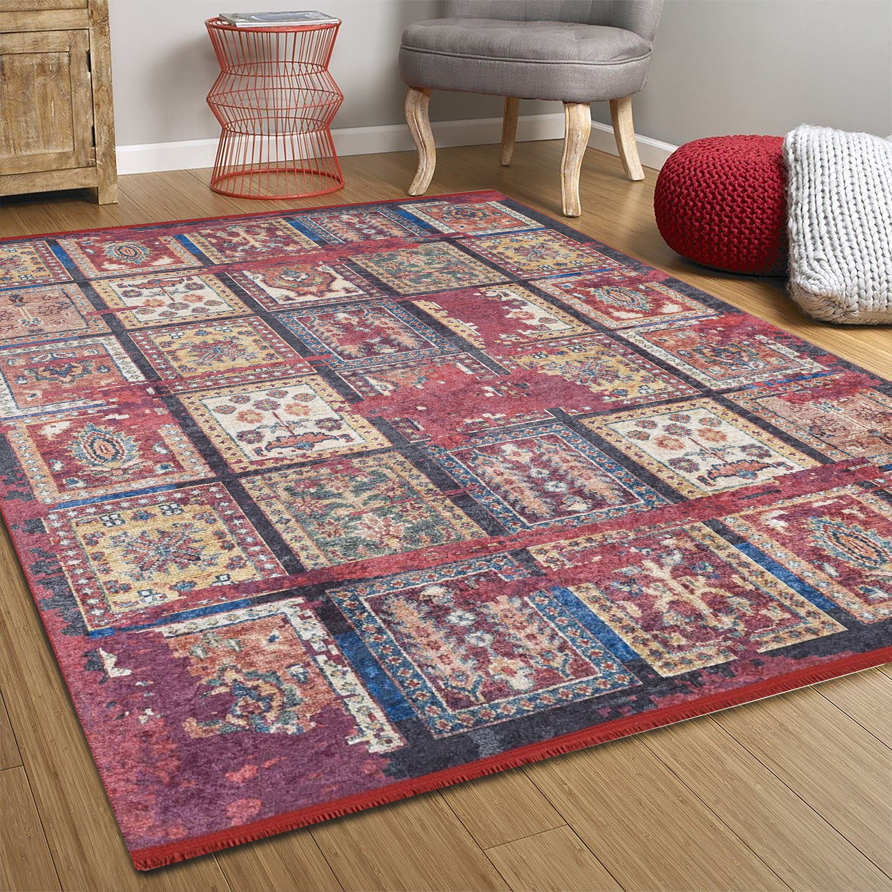 Fulla Antique Red Distressed Turkish Rug