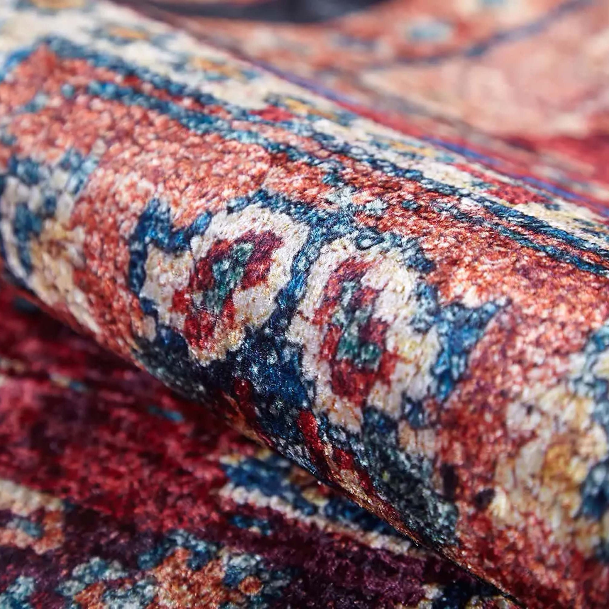 Fulla Antique Red Distressed Turkish Rug