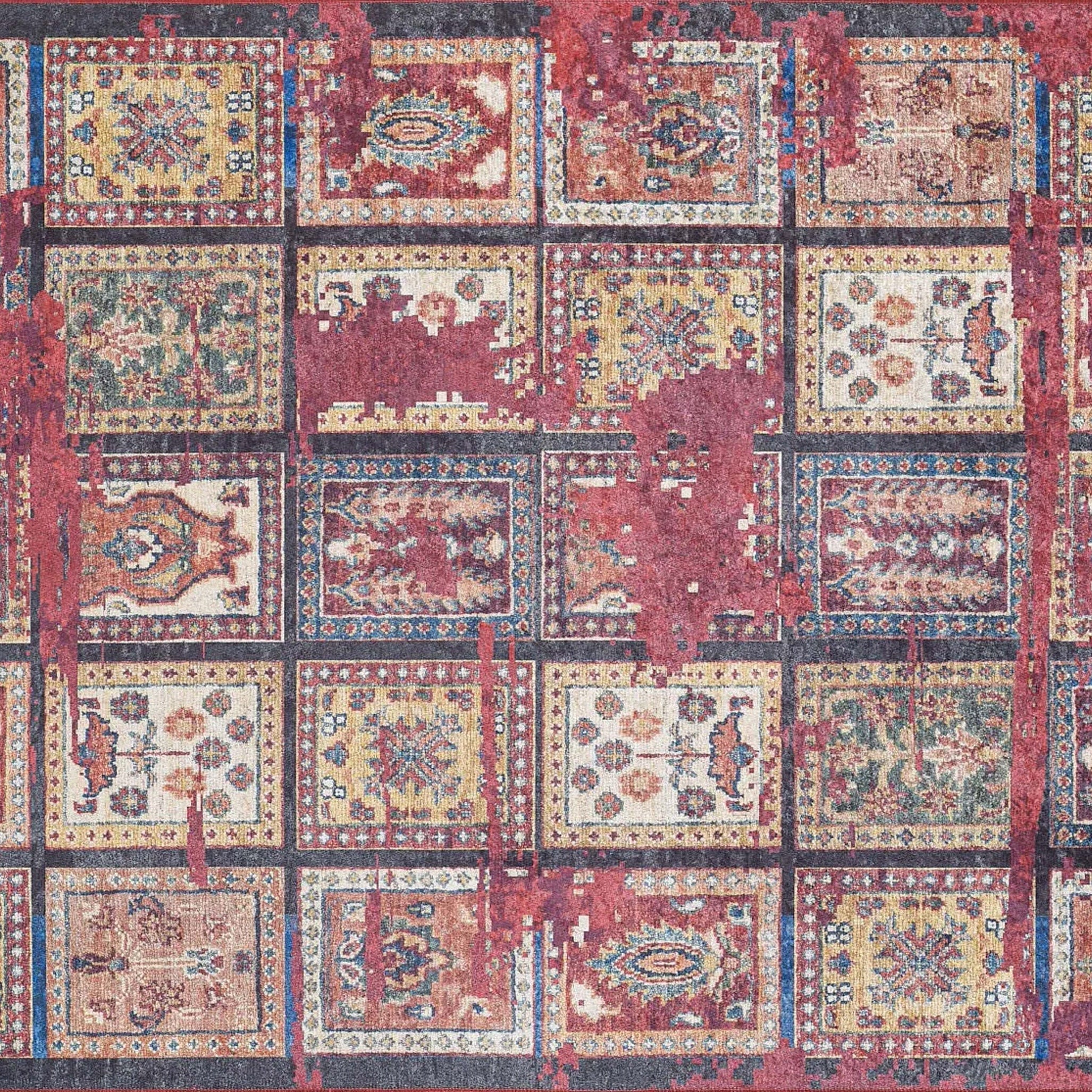 Fulla Antique Red Distressed Turkish Rug
