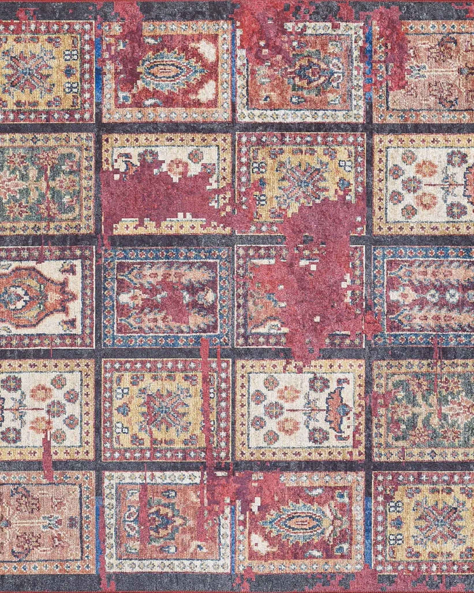 Fulla Antique Red Distressed Turkish Rug