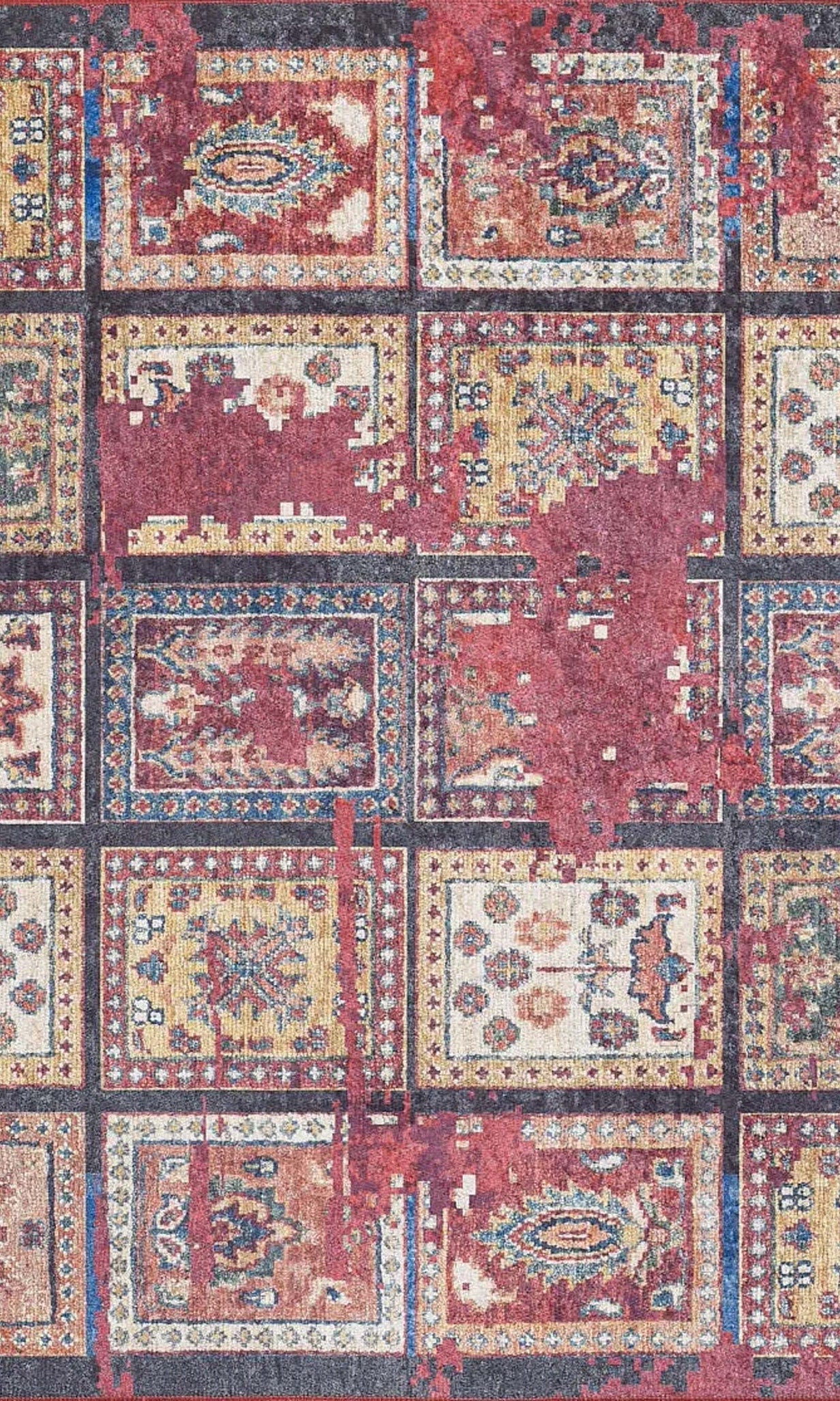 Fulla Antique Red Distressed Turkish Rug
