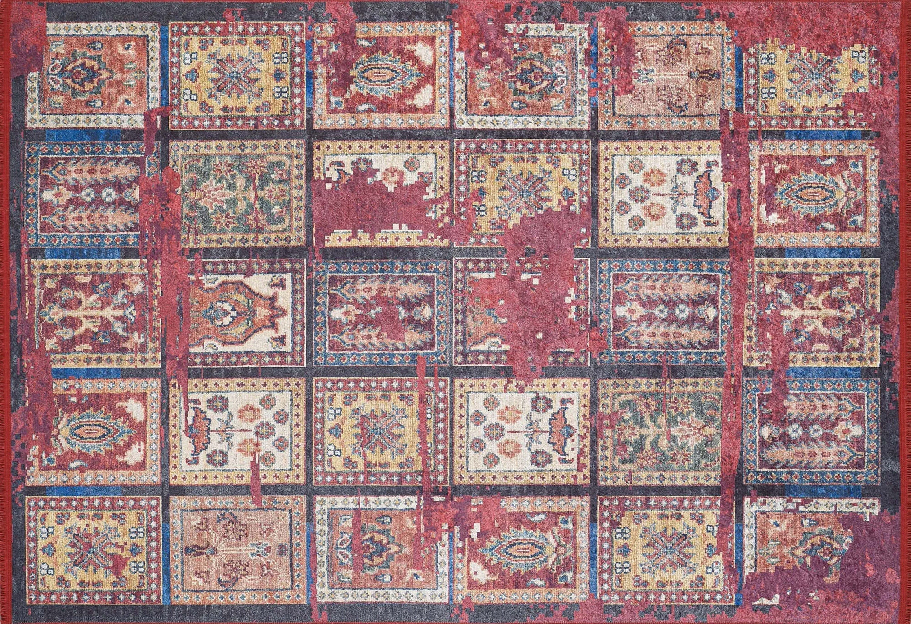 Fulla Antique Red Distressed Turkish Rug